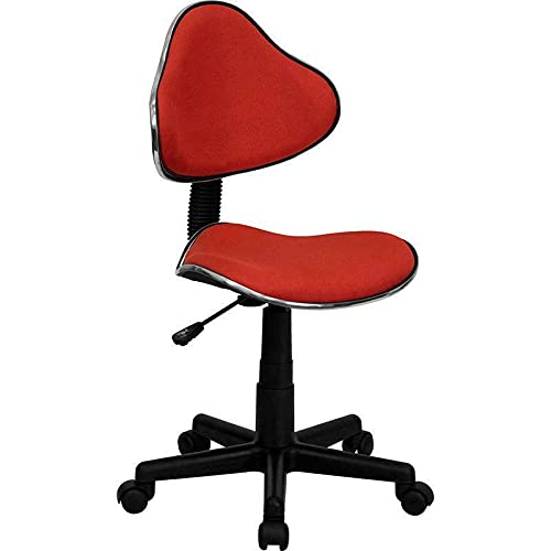 Ergonomic Red Fabric Swivel Task Chair - Adjustable Height Office & Gaming Chair with Lumbar Support for Home Office, Computer Desk, and Workspace - Comfortable for Long Hours of Work or Gaming