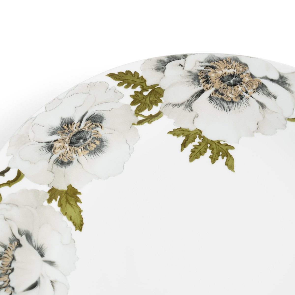 Premium Anemone Dinnerware Set - Elegant Floral Design Porcelain Plates, Bowls & Cups for Fine Dining, Wedding & Special Occasions