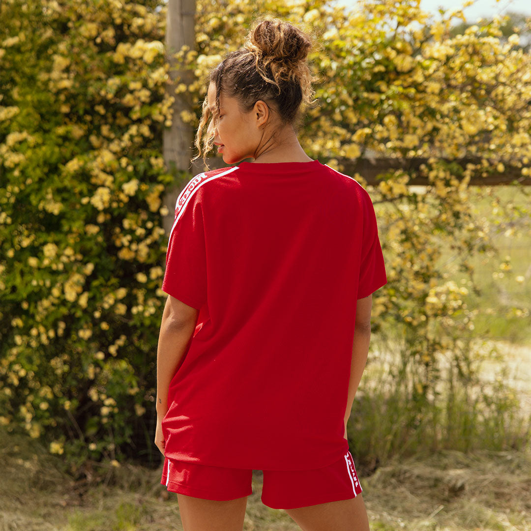 Disney Women's Red Terry Lounge Top - Soft & Comfortable Casual Shirt for Relaxing at Home or Outings