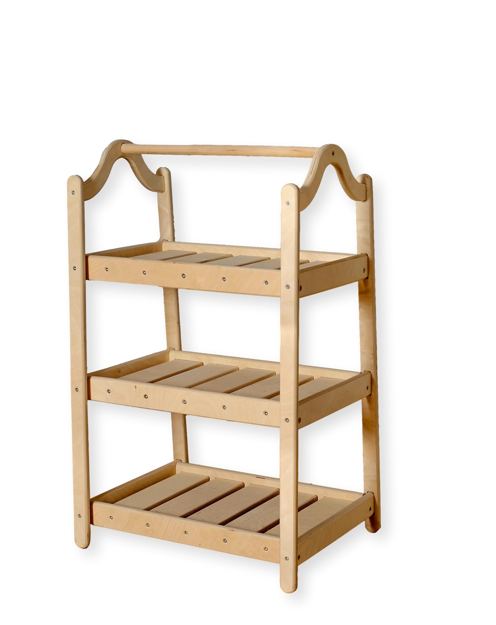 Montessori Kids Wooden Wardrobe & Clothing Rack Set - Premium Toddler Furniture for Bedroom | Child Room Clothes Organizer with Dress-Up Station | Perfect for Montessori Learning & Playroom Storage