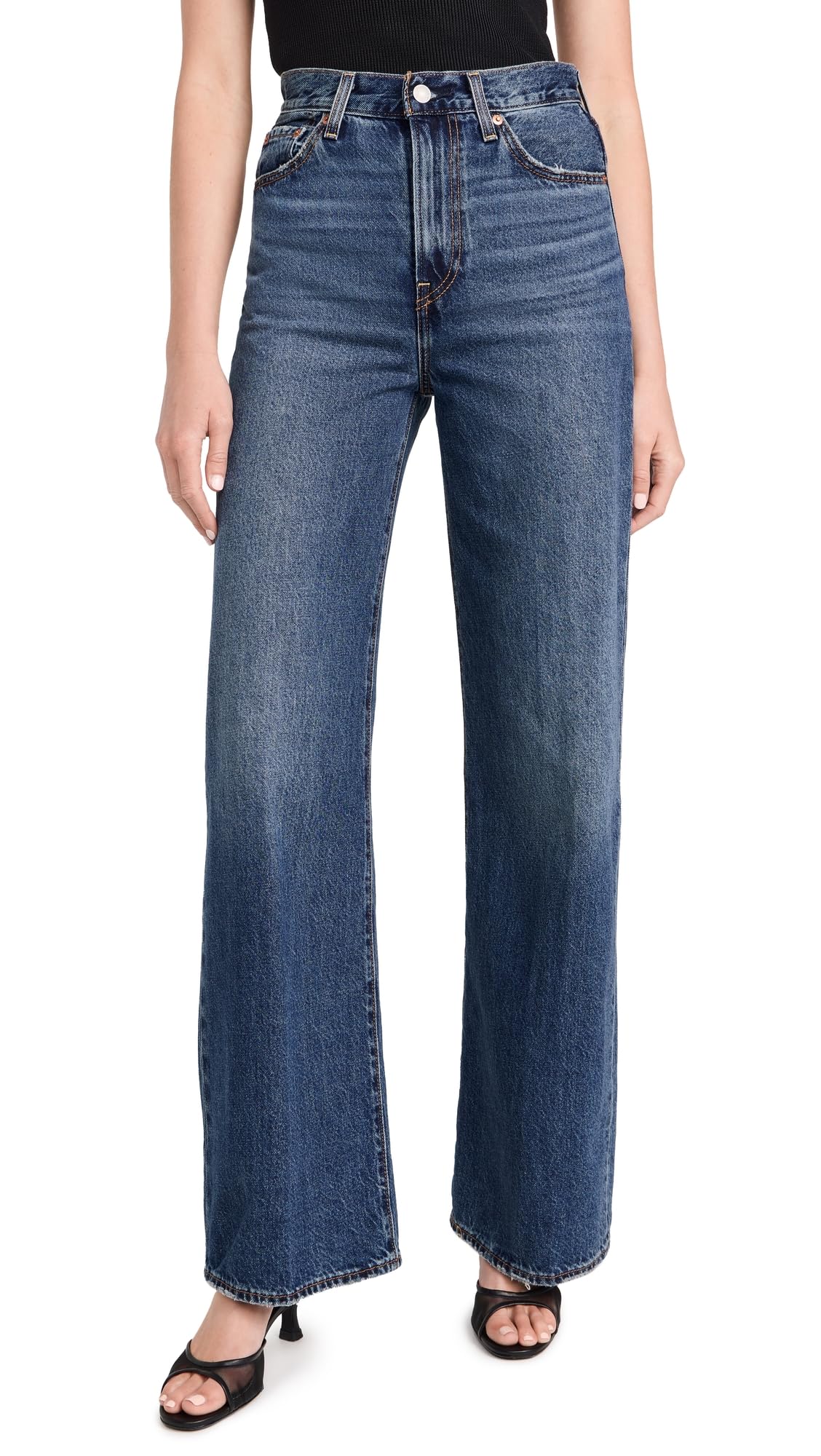 Levi's Women's Ribcage Wide Leg Jeans - High Waist Stretch Denim Pants for Casual & Chic Outfits | Perfect for Work, Date Night & Everyday Wear