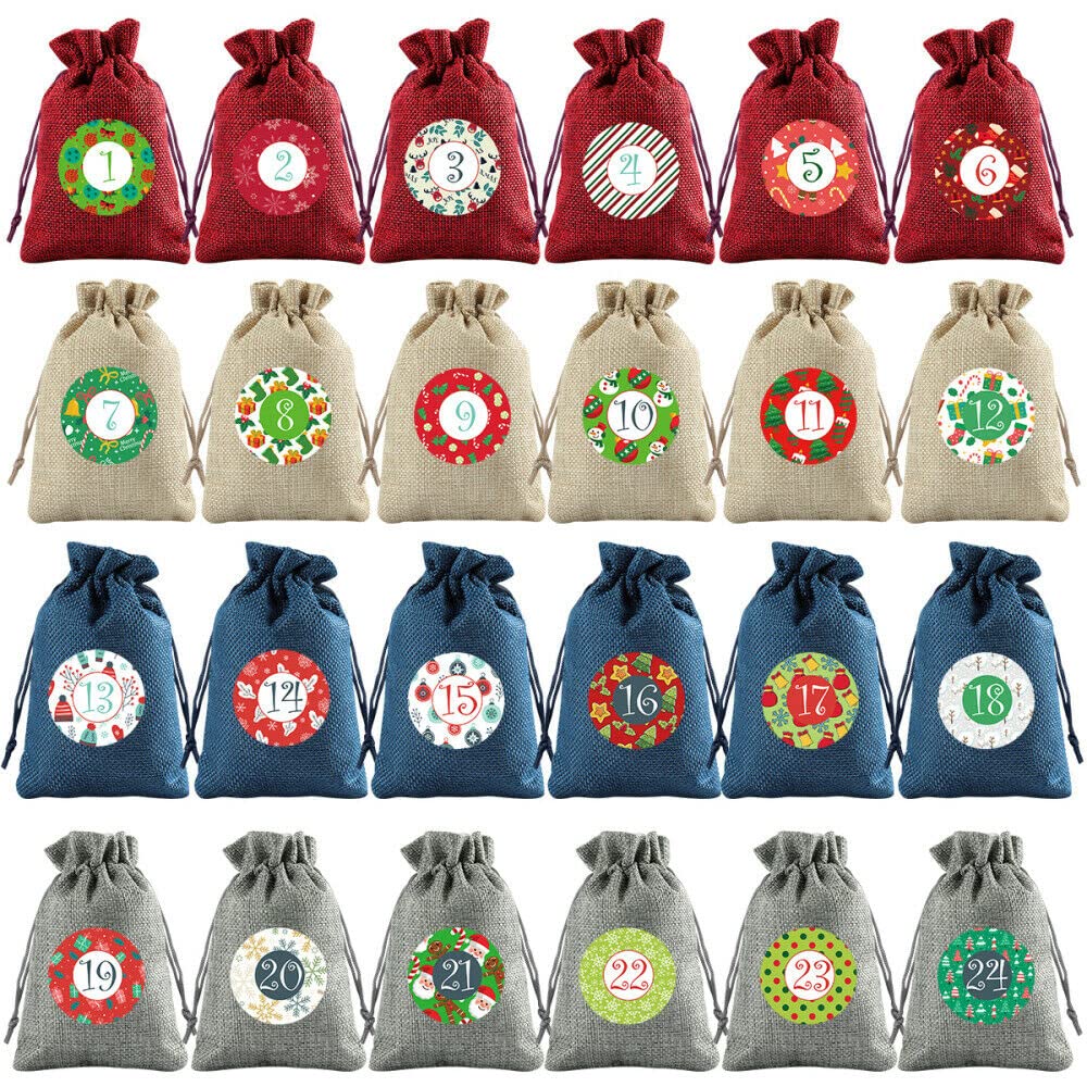 24PCS Drawstring Gift Bags - Premium Fabric Linen Pouches for Christmas, Wedding Favors, Party Favors & Special Occasions | Perfect for Holiday Gifting, Bridal Showers & Birthday Presents