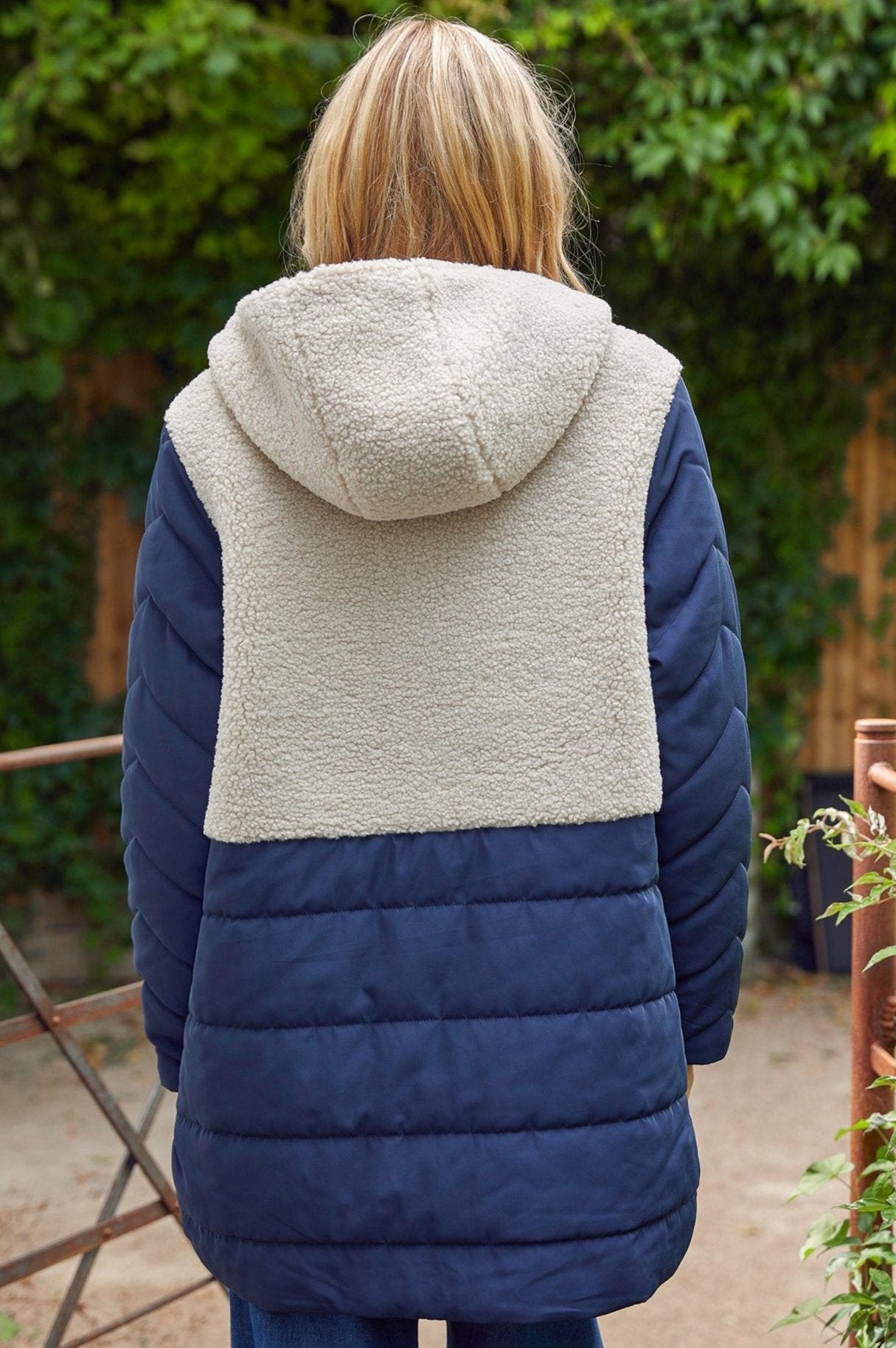 Petra Coat for Women - Navy & Taupe Waterproof Winter Jacket - Warm Windproof Outerwear for Cold Weather, Hiking & Outdoor Activities