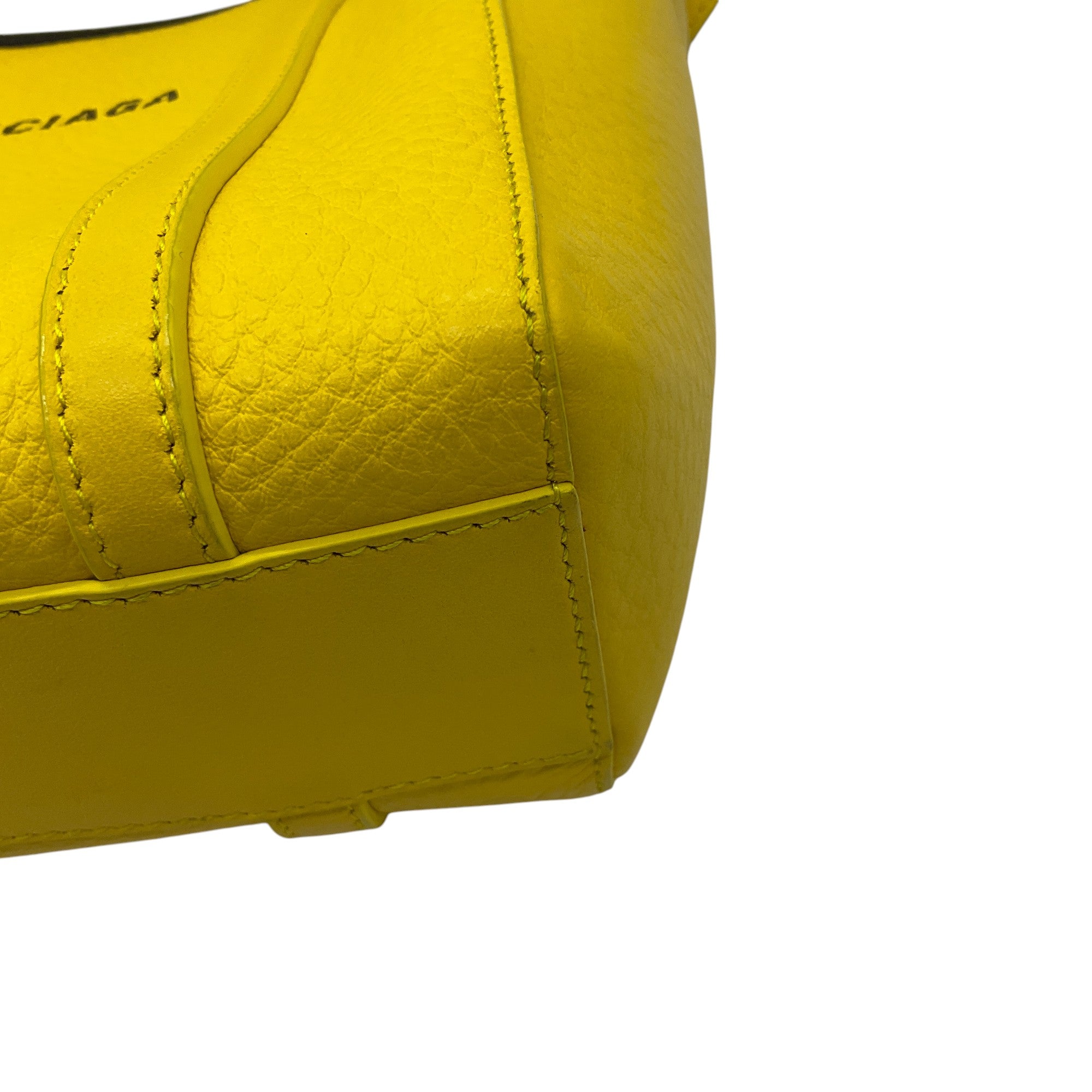 Balenciaga Yellow Grained Leather Tote Bag for Women - Luxury Designer Handbag for Work, Travel & Everyday Use