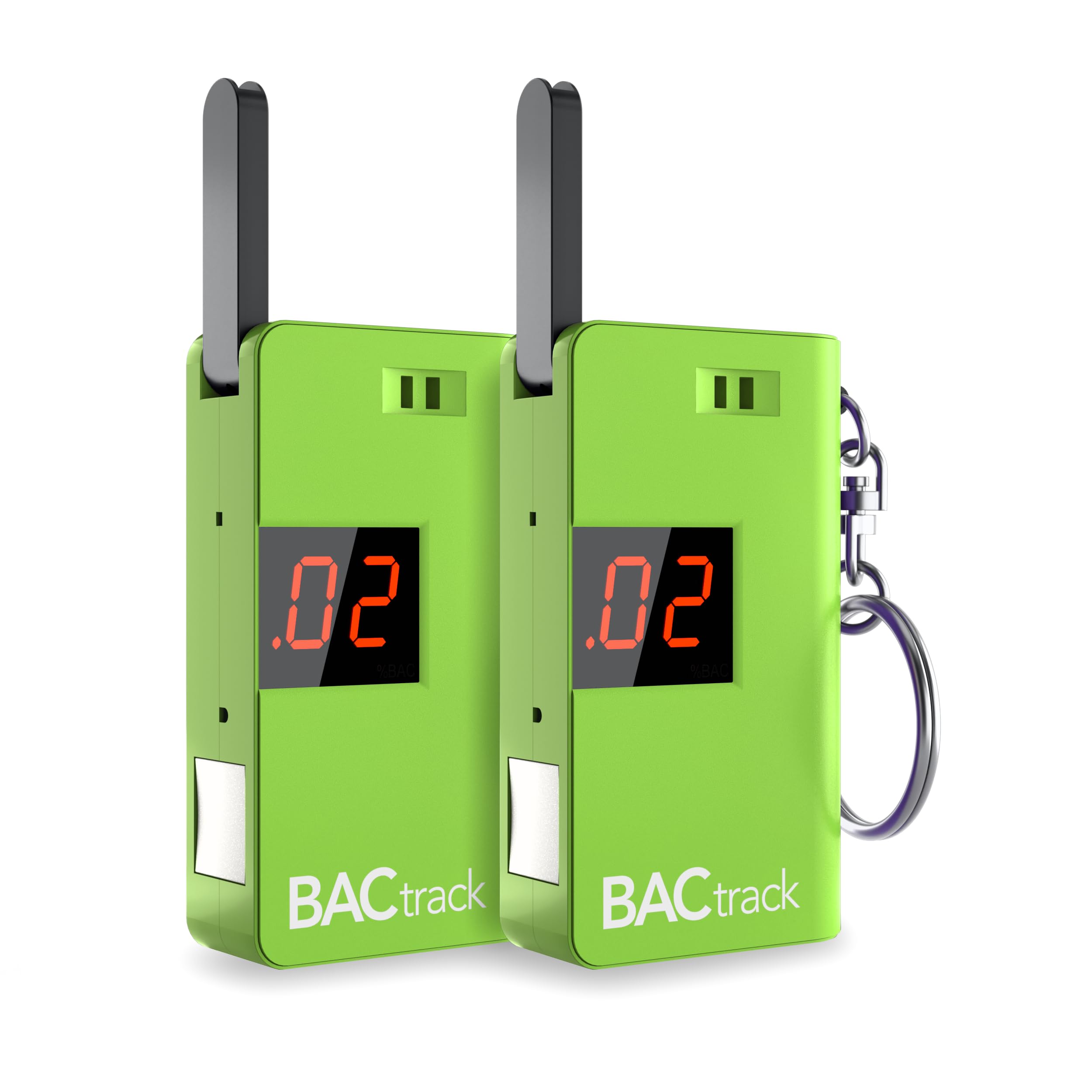 BACtrack Keychain Breathalyzer - Green (2 Pack) | Ultra-Portable Alcohol Tester for Personal & Professional Use | Perfect for Parties, Travel & Workplace Safety