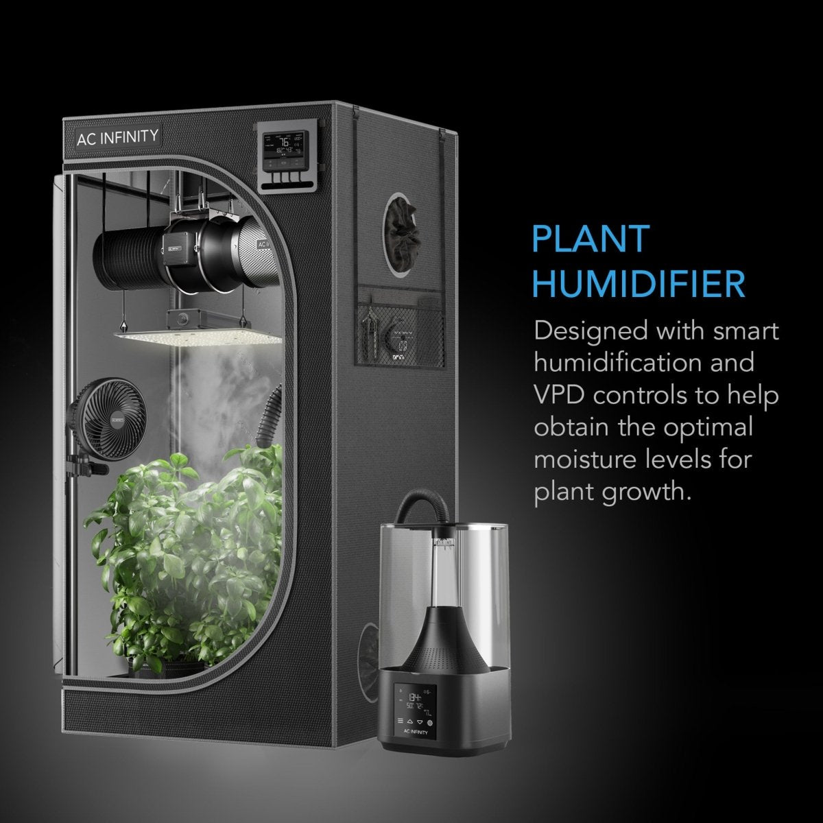 AC Infinity CLOUDFORGE T3 4.5L Plant Humidifier for Indoor Gardens & Greenhouses | Perfect for Hydroponics, Terrariums & Grow Tents