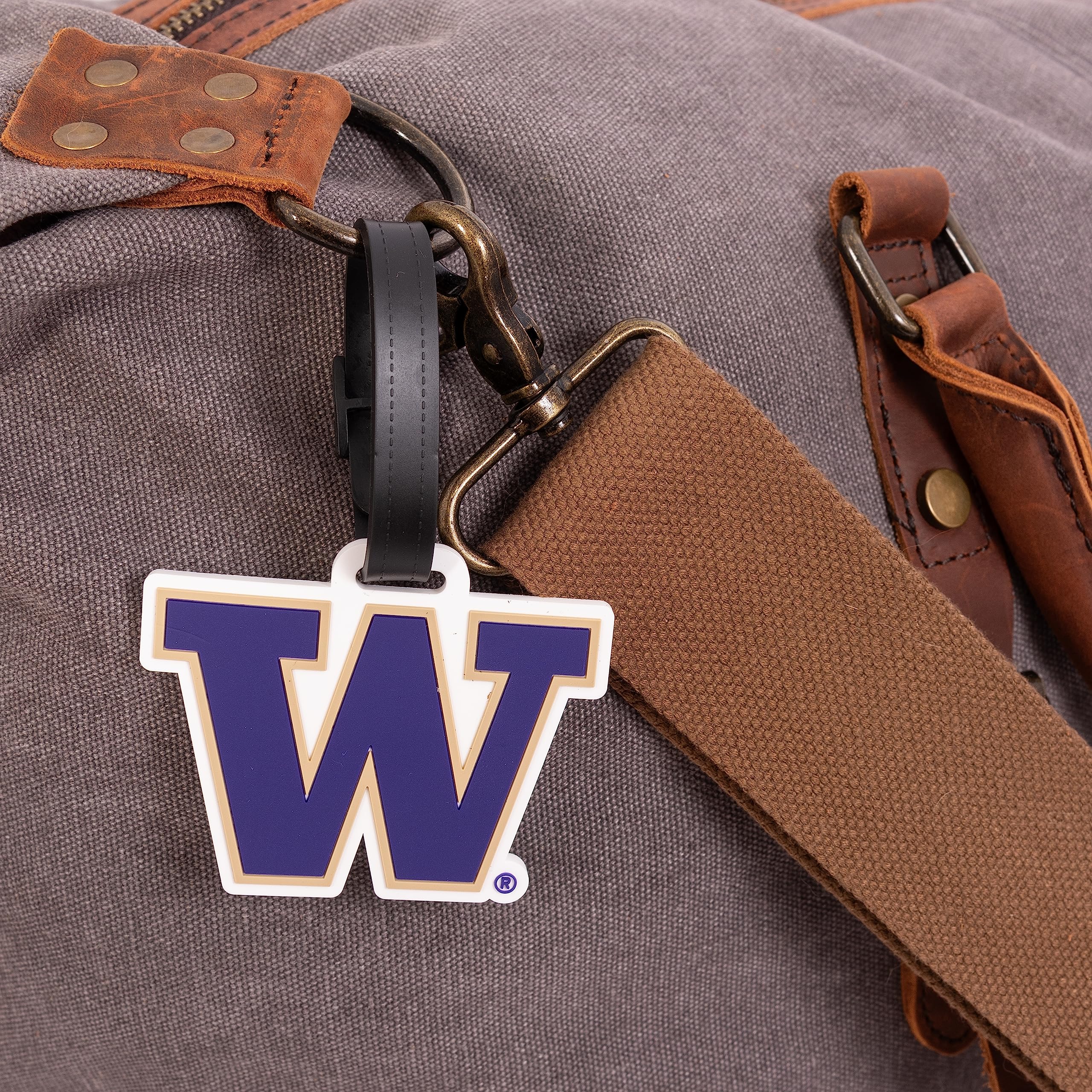 UW Huskies Luggage Tag - Durable PVC Travel ID Label for Bags & Backpacks | University of Washington Alumni Gift, Desert Cactus Design | Perfect for College Travel, Campus Tours & Game Day
