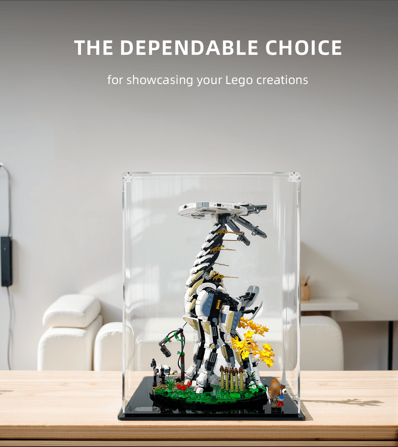 LEGO Horizon Forbidden West Tallneck 76989 Display Case - Clear Acrylic Protection for Collectible Building Set | Perfect for Home Decoration & Gift Giving