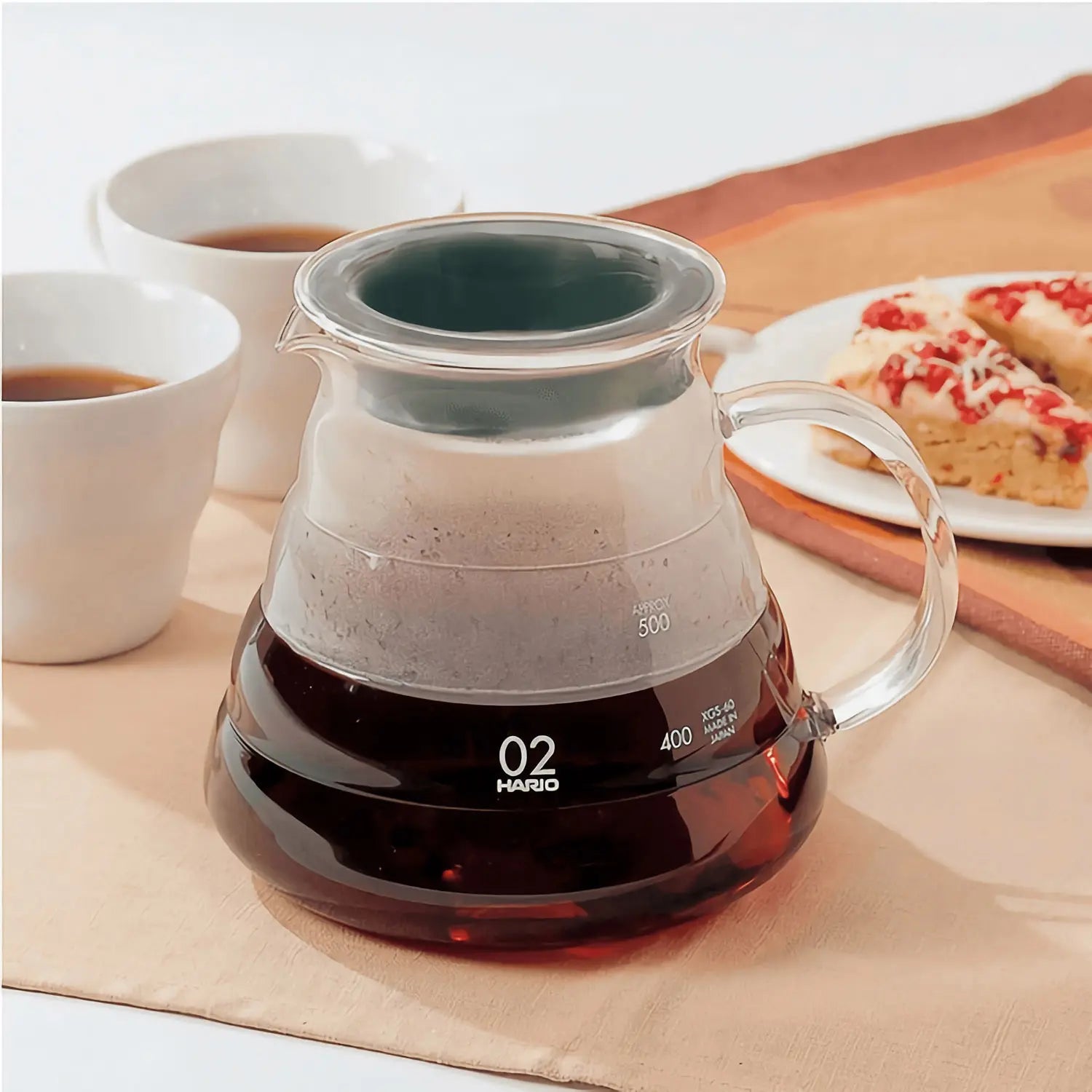 Hario V60 Heat Resistant Glass Coffee Server - Clear Dripper Carafe for Pour Over Coffee Brewing - Perfect for Home Baristas & Specialty Coffee Lovers