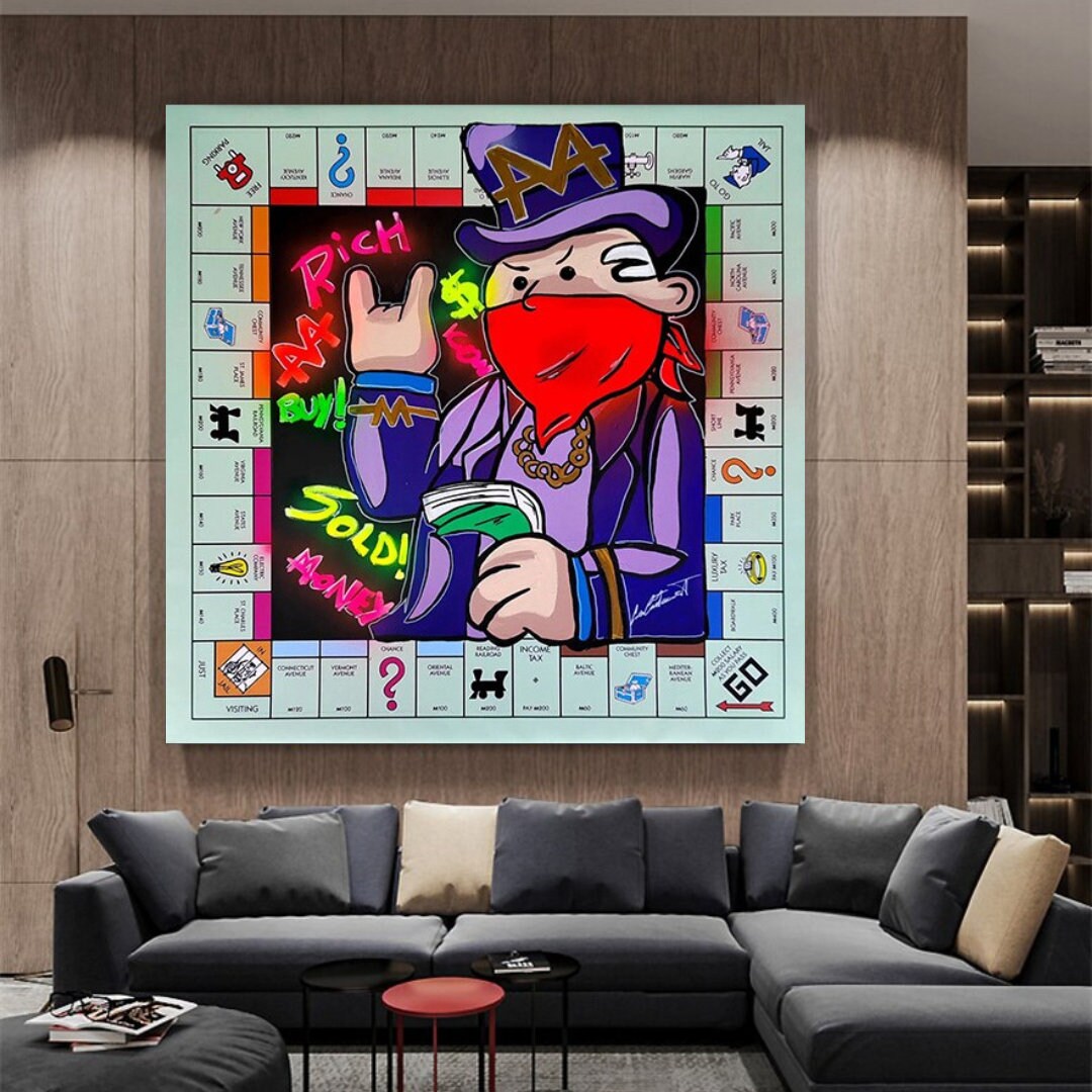 Mr Monopoly Canvas Art - Premium Board Game Collectible Wall Decor for Game Rooms & Themed Parties | Perfect Gift for Monopoly Fans