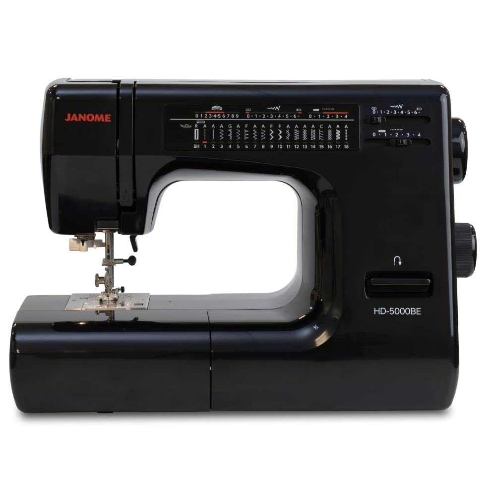 Janome HD5000 Black Edition Heavy Duty Sewing Machine with Bonus Quilt Kit - Professional Sewing & Quilting for Home, Fashion Design & DIY Projects