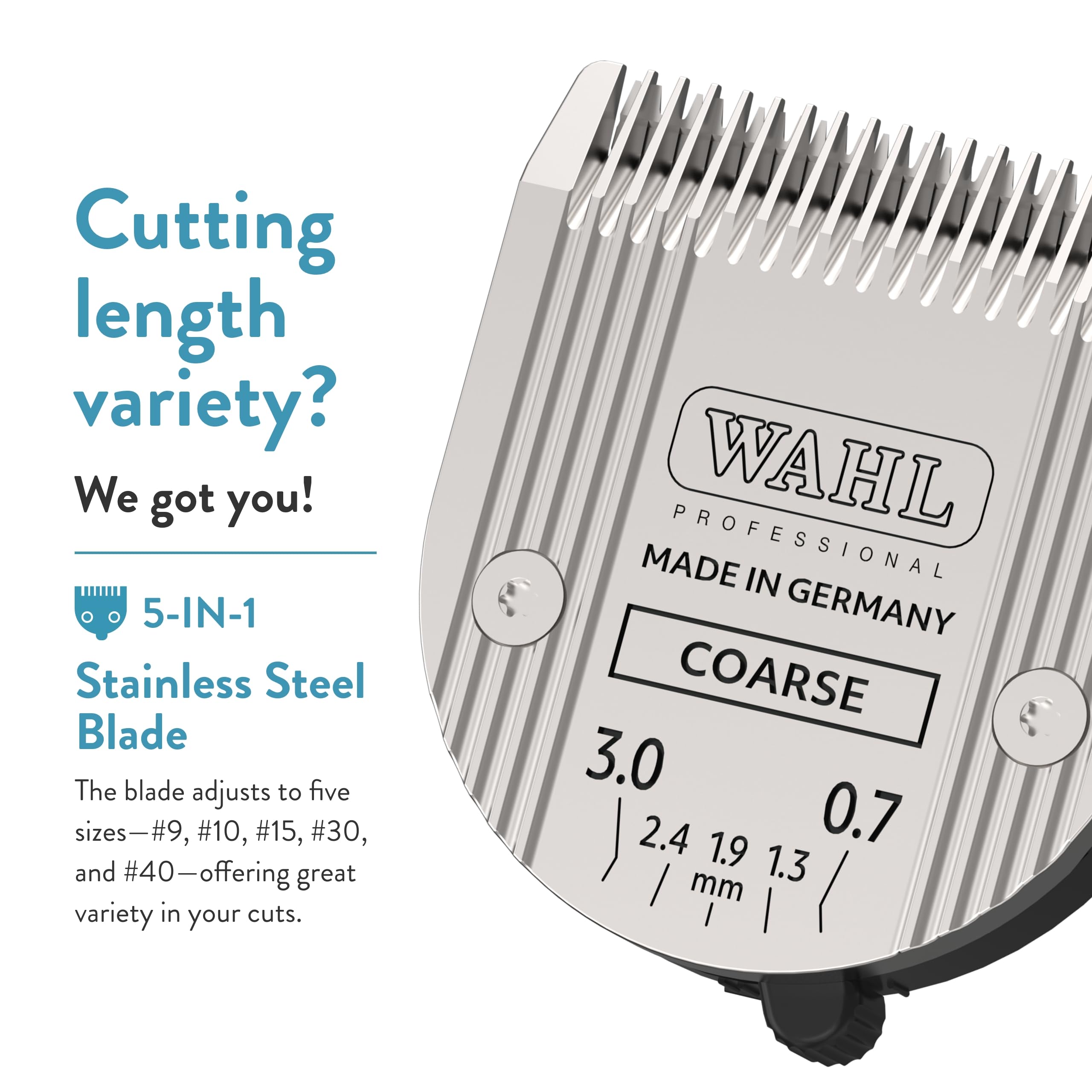 Wahl Professional Animal 5-in-1 Adjustable Blade Pet Clippers for Dogs, Horses & Grooming - Coarse (2179-401) - Perfect for Professional Groomers, Home Pet Care & Animal Shows