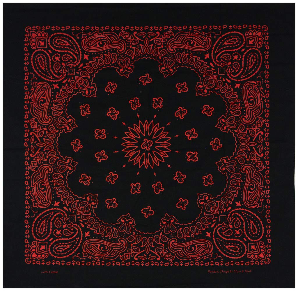 Mato & Hash Large Bandanas 27x27 Inches - Classic Paisley Pattern Bandana for Bikers, Cowboy, Outdoor & Fashion Accessories - Perfect for Motorcycle Rides, Western Style, Camping and Headwear
