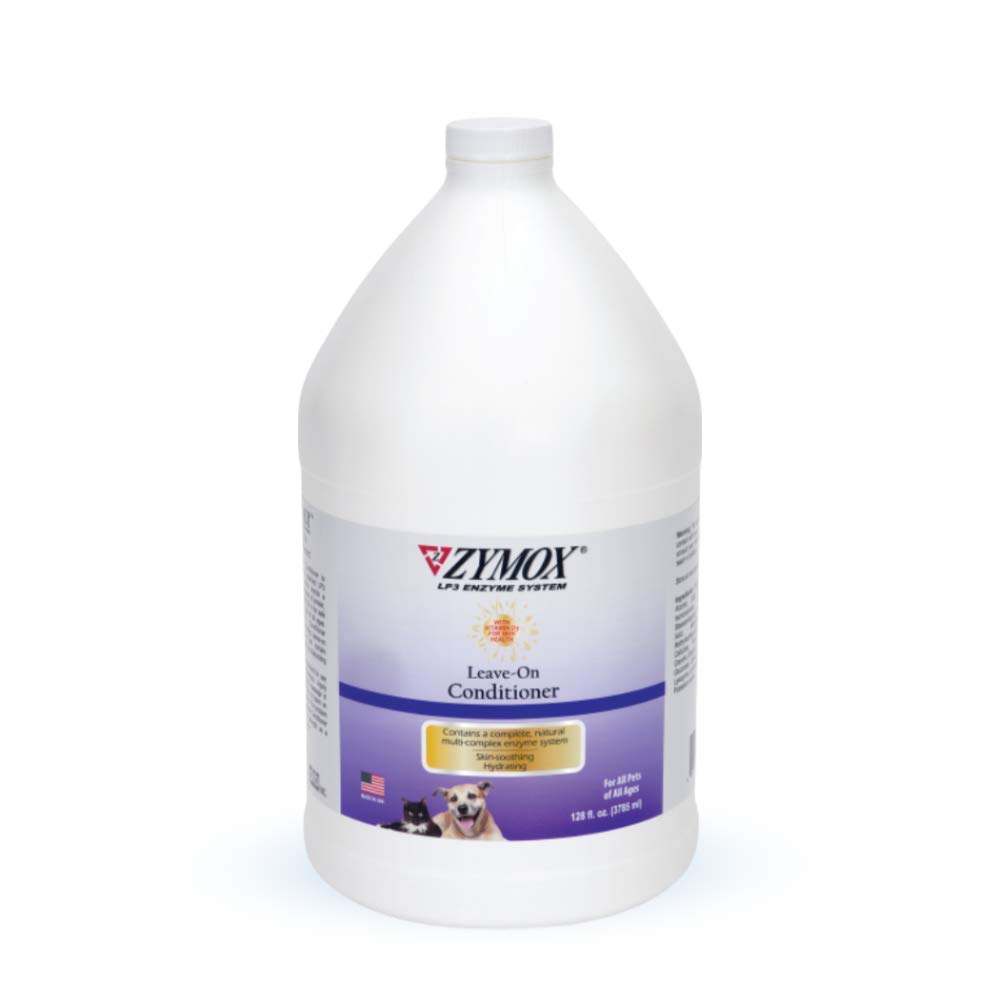 ZYMOX Leave-in Conditioner with Vitamin D3 for Cats & Dogs - 1 Gallon | Hydrating Pet Coat Treatment for Dry Skin & Itch Relief | Perfect for Grooming, Bathing & Daily Fur Care