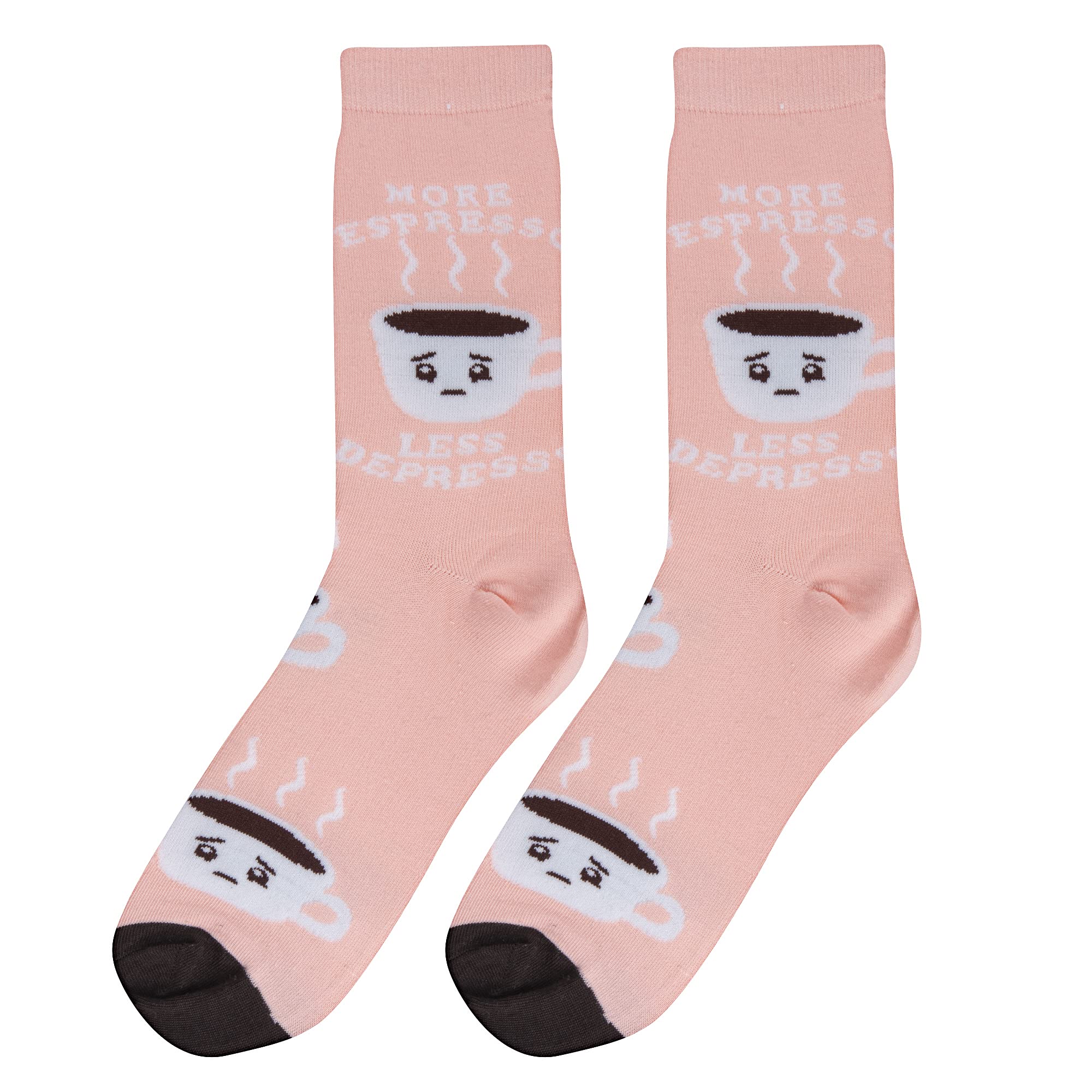 Funny Crazy Socks for Women - Coffee, Wine & Alcohol Themed Crew Socks with Colorful Prints - Perfect for Gifts, Parties & Everyday Wear