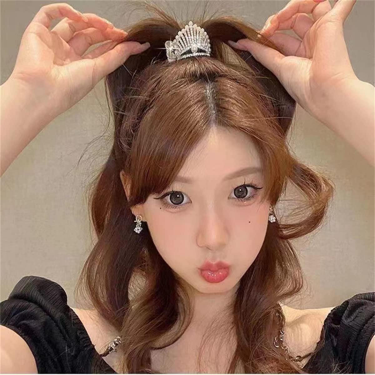 3Pcs Korean Style Striped Bow Hair Clips - Elegant Solid Fabric Hair Ties, Banana Hair Claw Clips for Women & Girls | Perfect for Ponytails, Half-Up Styles & Everyday Hair Accessories (Black)