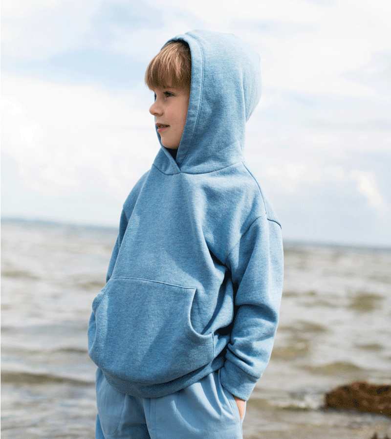Serendipity Azur Organic Cotton Hoodie for Men & Women - Eco-Friendly Comfort Wear for Casual Outfits, Yoga, and Outdoor Activities