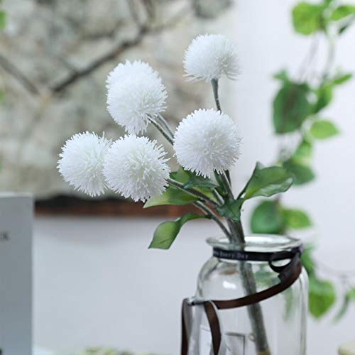 White Artificial Chrysanthemum Flowers - Silk Fake Dried Flowers for Wedding Bouquet, Bridal Decor, Home & Garden Decoration - Perfect for Centerpieces, Table Arrangements, and Party Decorations