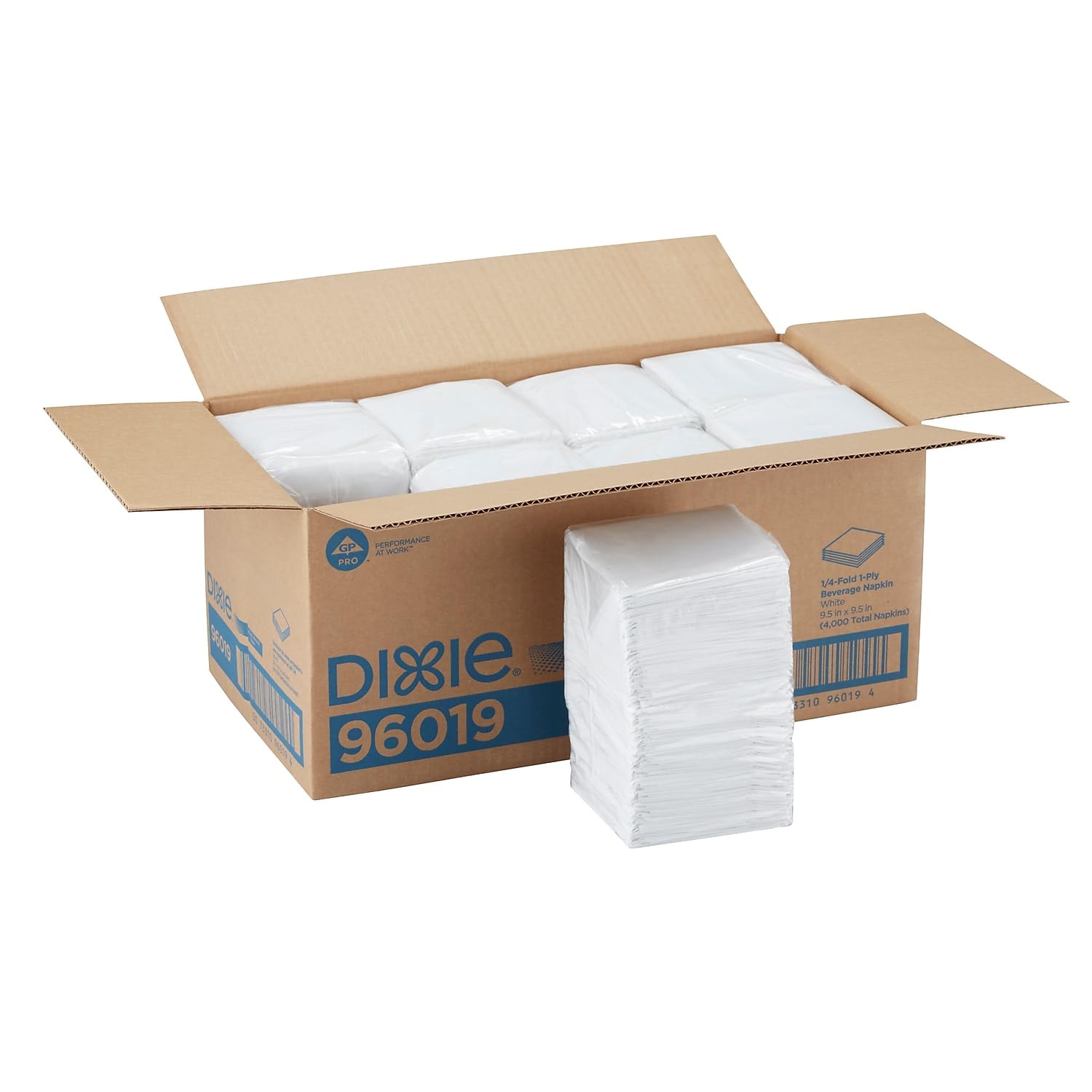 Georgia Pacific 96019 White Beverage Napkins - 9.5
