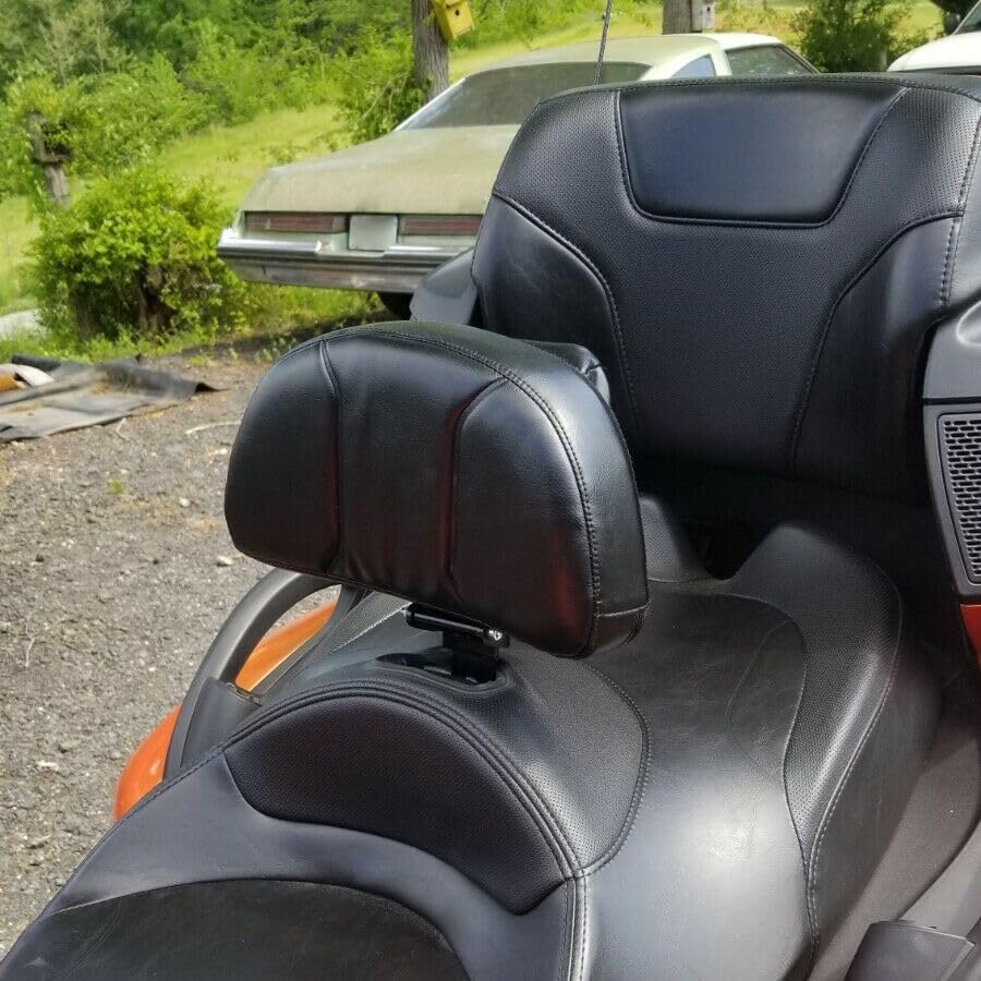 Adjustable Wsays Driver Backrest Pad Kit with Storage Pouch - Compatible with Can-am Spyder RT, RT-S & RT Limited Models (2010-2019) - Enhance Comfort on Long Motorcycle Rides & Road Trips