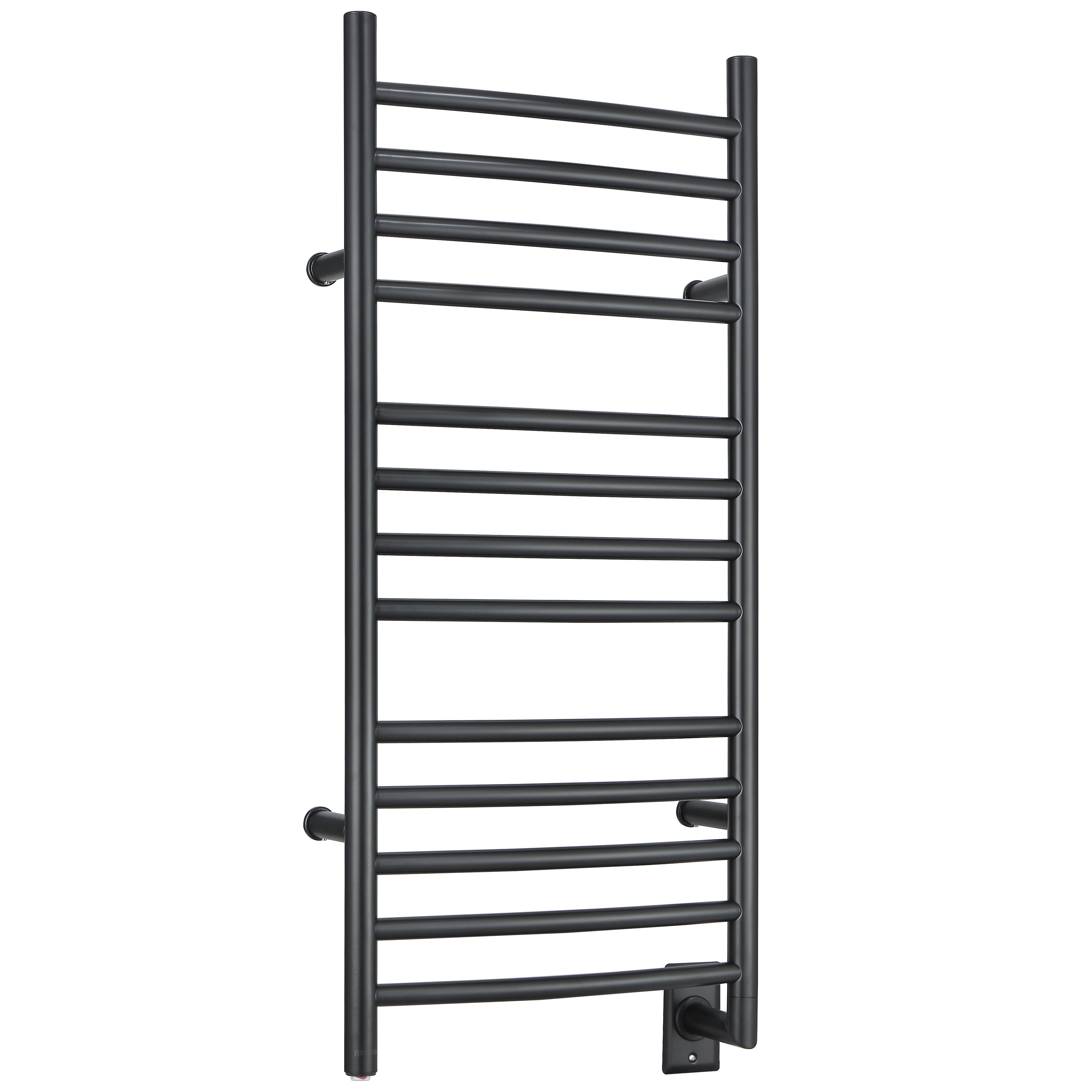 Ancona Svelte Rounded 40-Inch Hardwired Electric Towel Warmer & Drying Rack - Matte Black Finish | Bathroom Luxury, Spa Experience & Quick-Drying Solution for Hotels & Homes