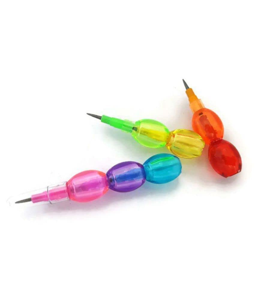Non-Toxic SarG Pearl Moti Stacking Pencils for Kids - 12 Pack, Unsharpened, Safe & Fun Writing Tool for School, Art & Birthday Party Favors