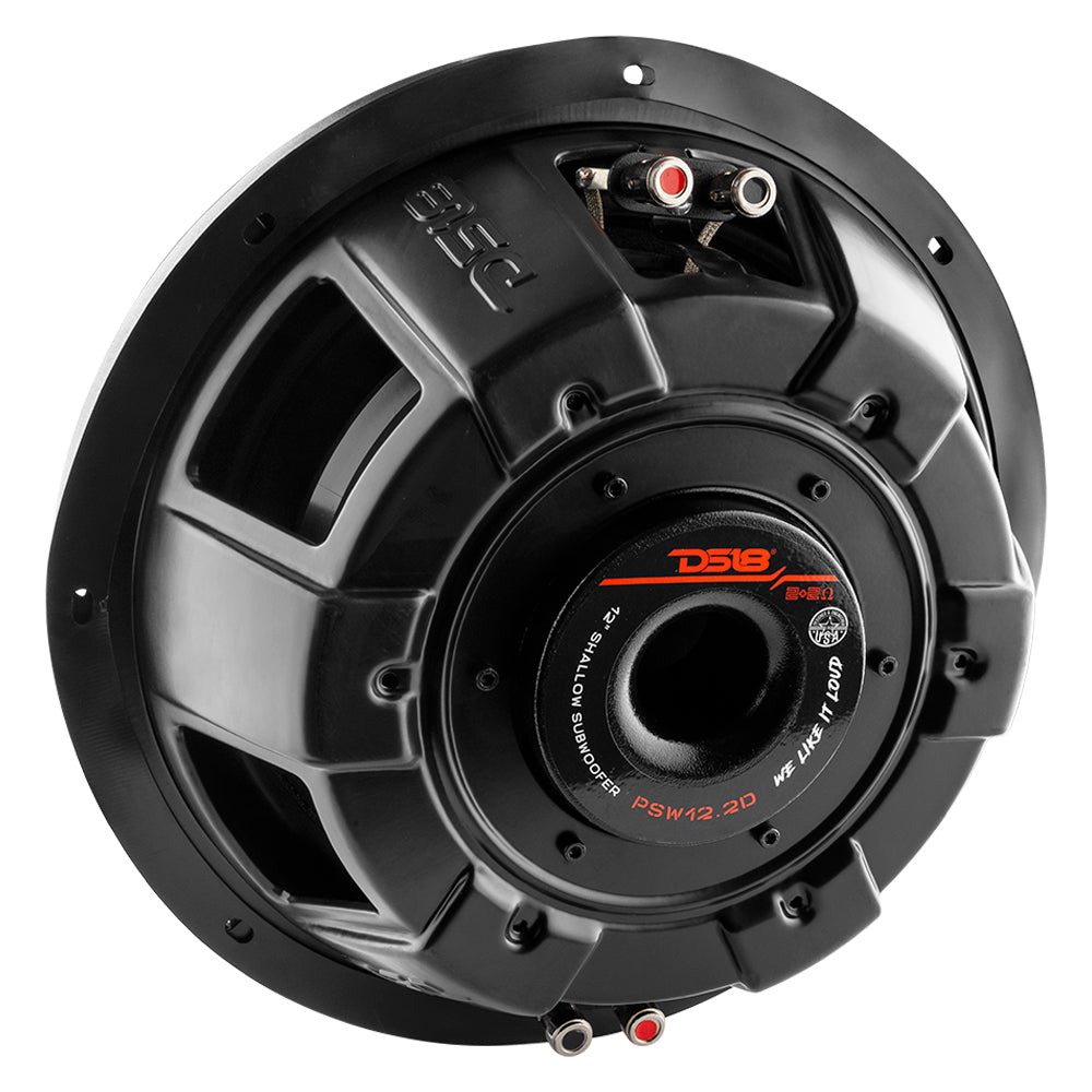 PS Shallow Mount Water Resistant 12-Inch Subwoofer - 600 Watts RMS Power, DVC 2 Ohm - Perfect for Marine Audio & Truck Sound Systems