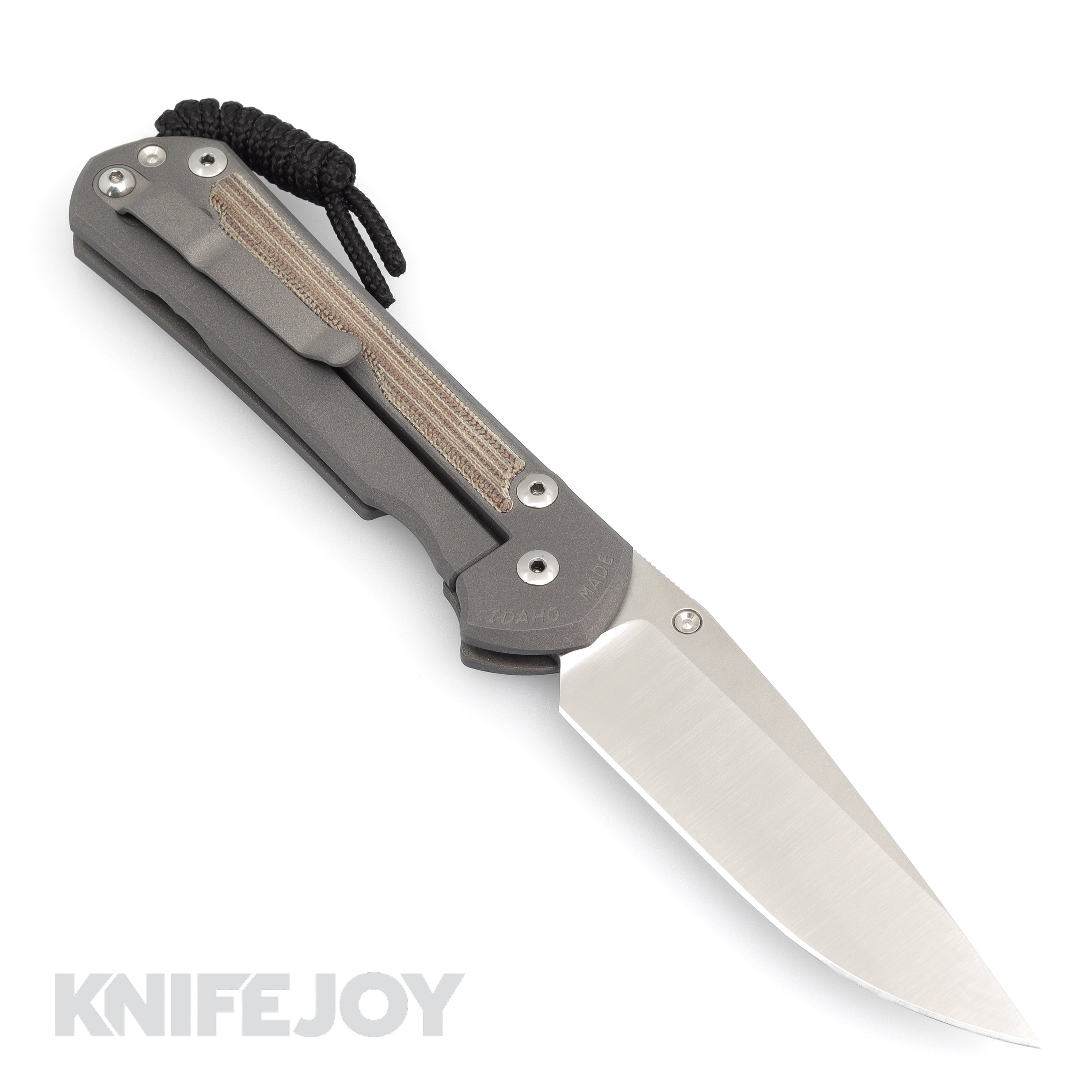 Chris Reeve Knives Large Sebenza 31 Drop Point Folding Knife - Natural Canvas Micarta Inlay, Polished Blade - EDC, Outdoor, Camping, Hunting, Survival Gear