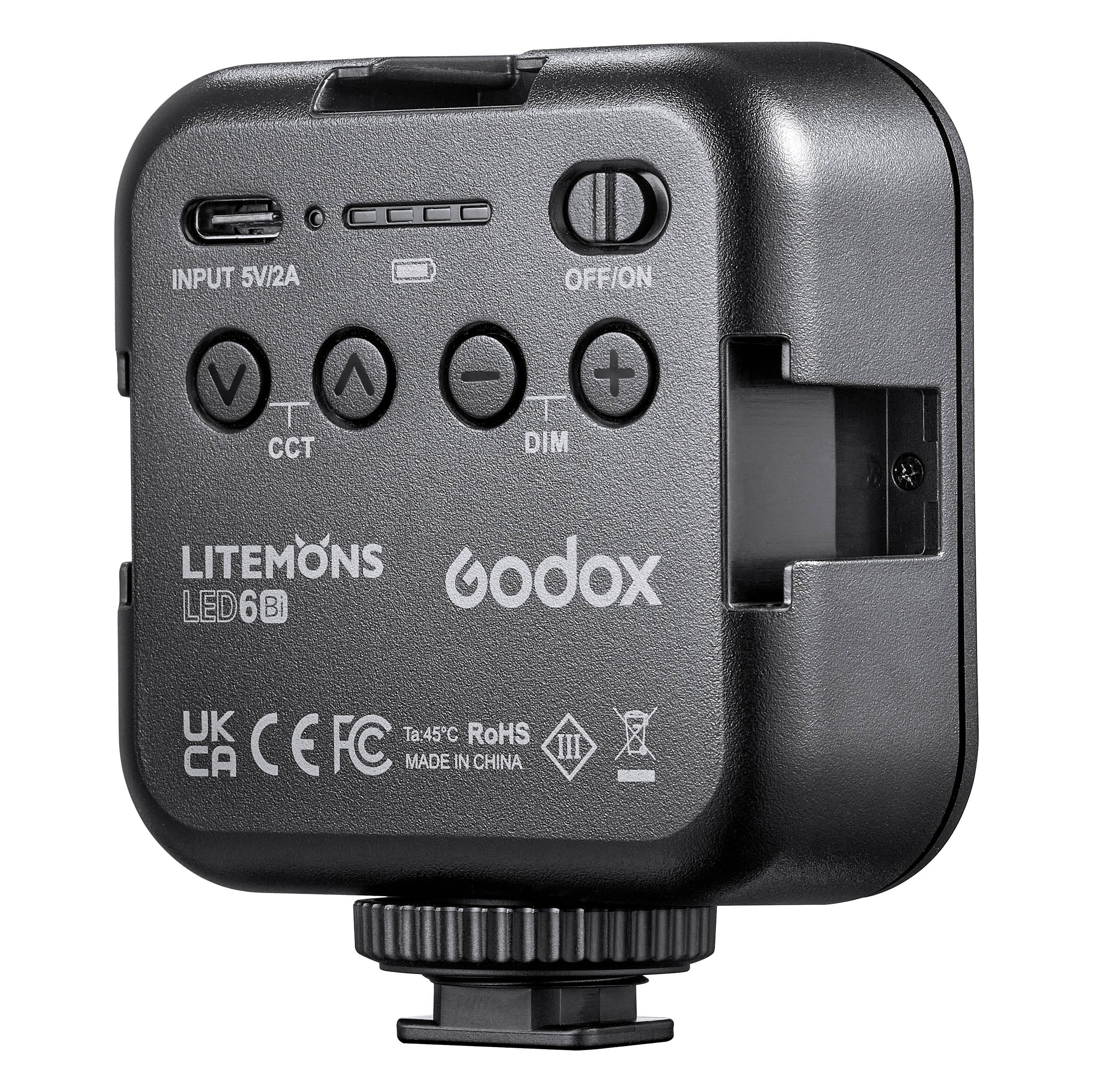 LITEMONS LED6Bi On-Camera Bi-Color LED Video Light for Photography, YouTube, Streaming & Film Production - Adjustable 3200K-5600K, Dimmable, Portable Studio Lighting