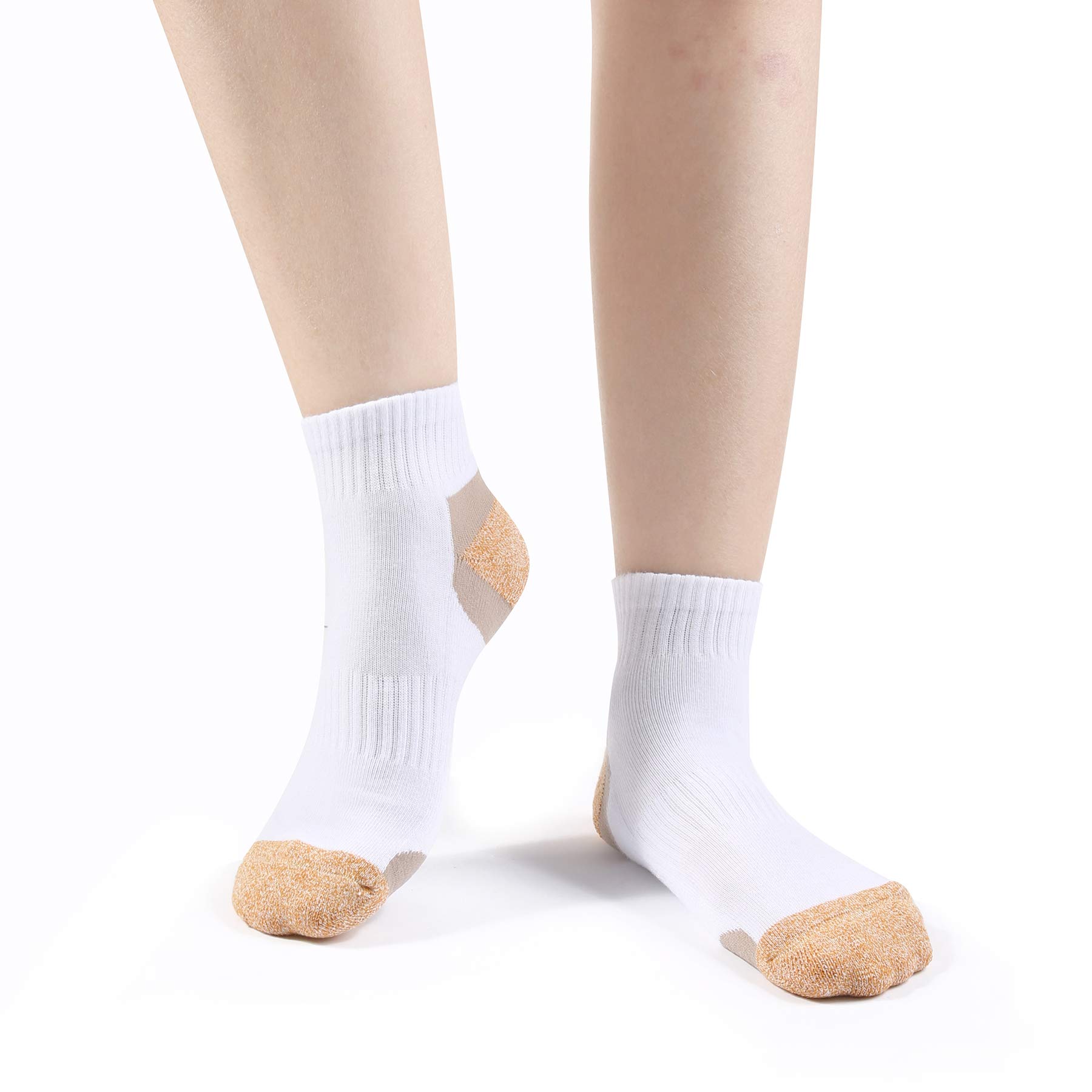 Hepsibah Women's Athletic Ankle Socks - 6 Pack Cotton Running Socks with Thick Cushion for Sports, Workouts & Everyday Comfort - Low Cut Breathable Tab Socks for Jogging, Gym & Casual Wear