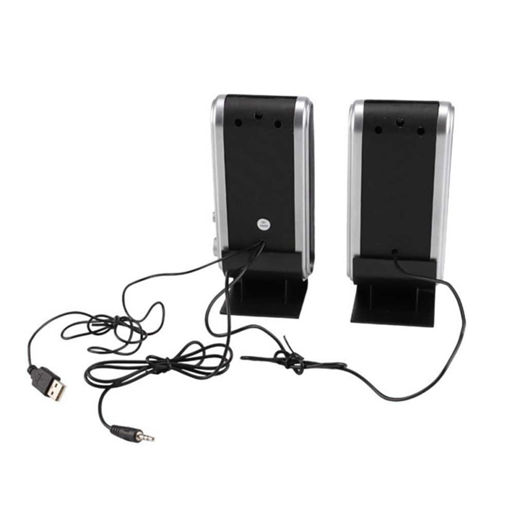 BLASHRD 4-Pack USB Computer Speakers | Portable Stereo Sound with 3.5mm Ear Jack for Desktop, PC, Laptop | Ideal for Home Office, Gaming, and Multimedia