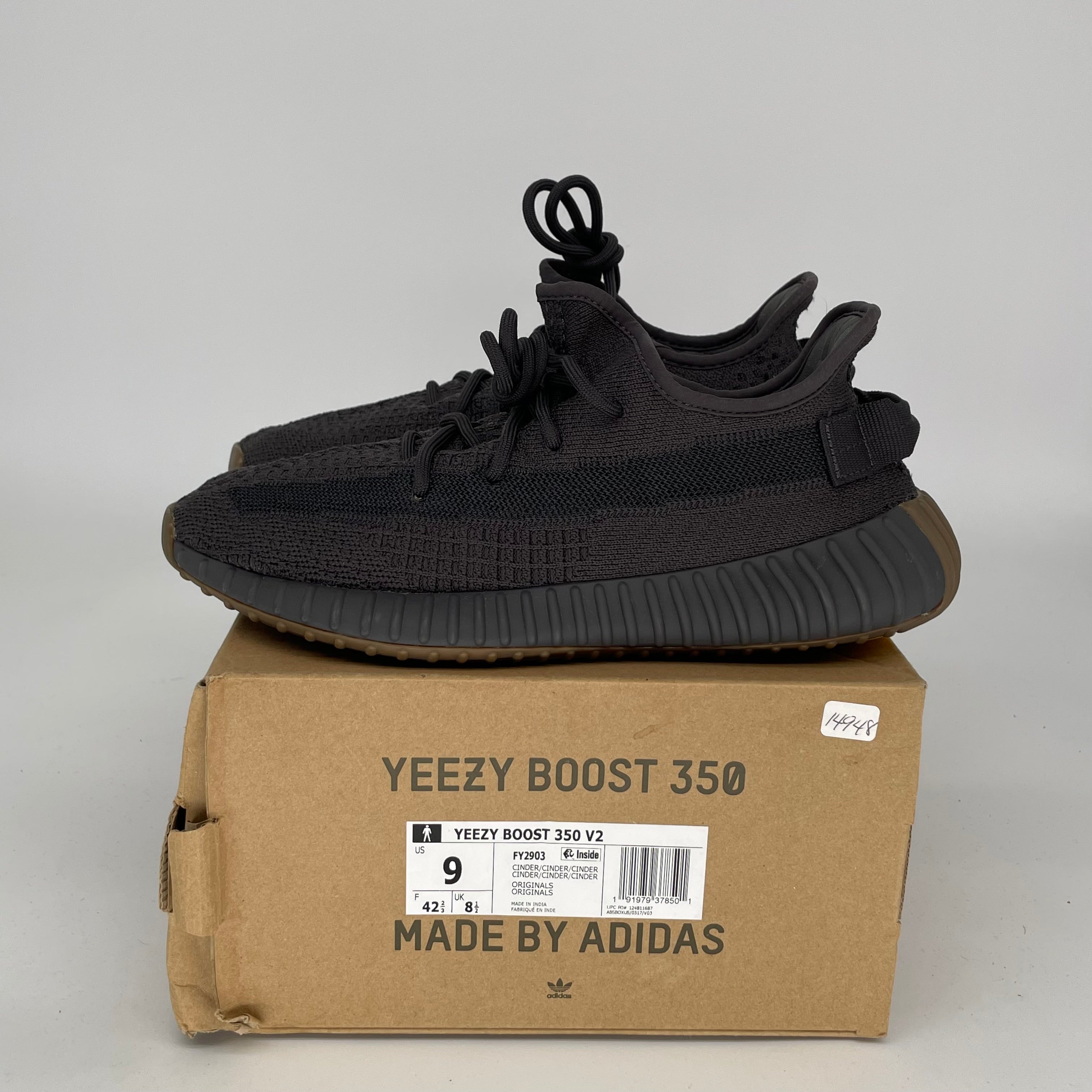 Adidas Yeezy Boost 350 V2 Cinder - Men's Size 9 Sneakers FY2903 | Comfortable Running Shoes for Gym, Casual Wear & Street Style