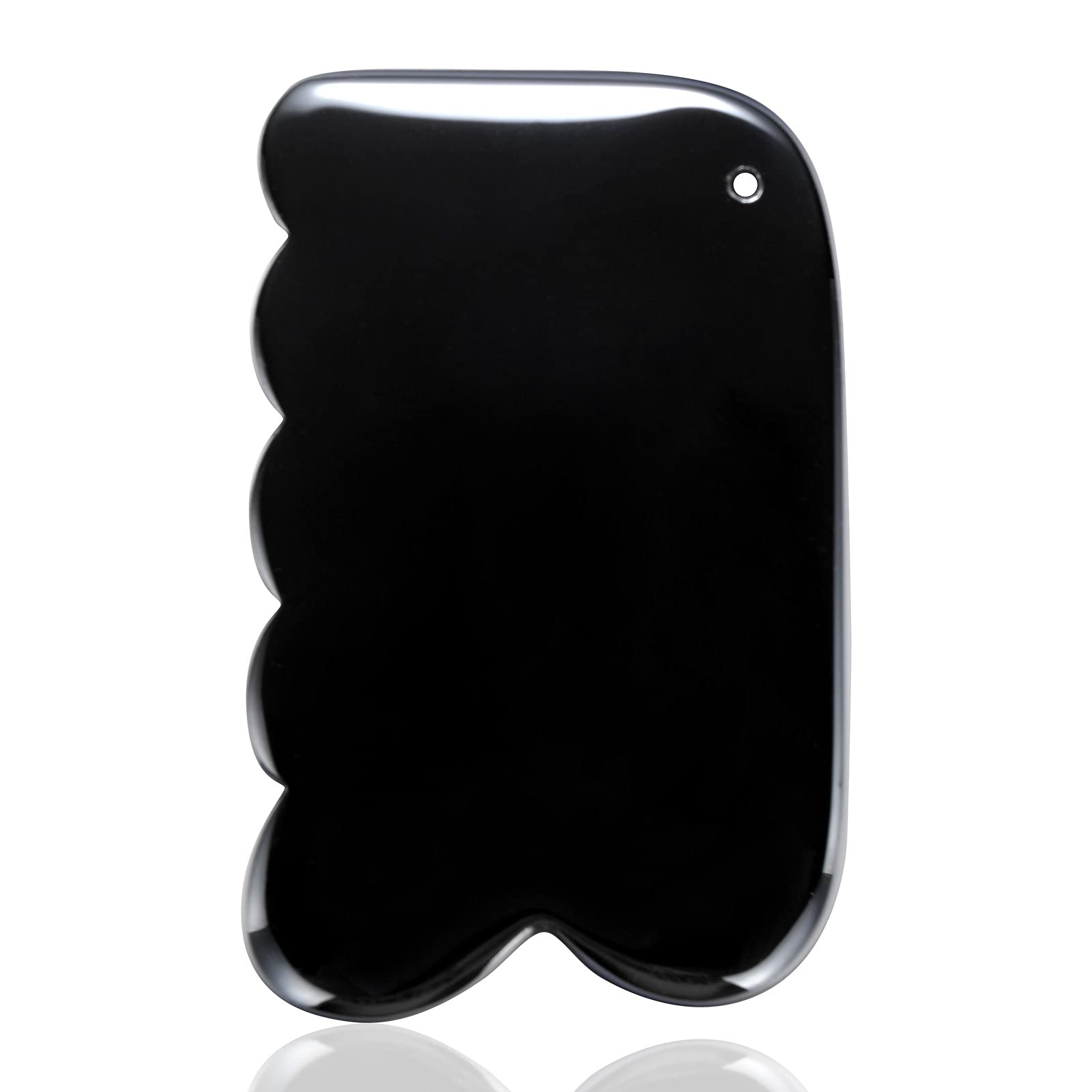 Terahertz Energy Stone Gua Sha Scraper Tool for Lymphatic Drainage & Facial Massage - Wave Shape Design for Glowing Skin | Perfect for Home Spa, Self-Care Routine & Relaxation Therapy