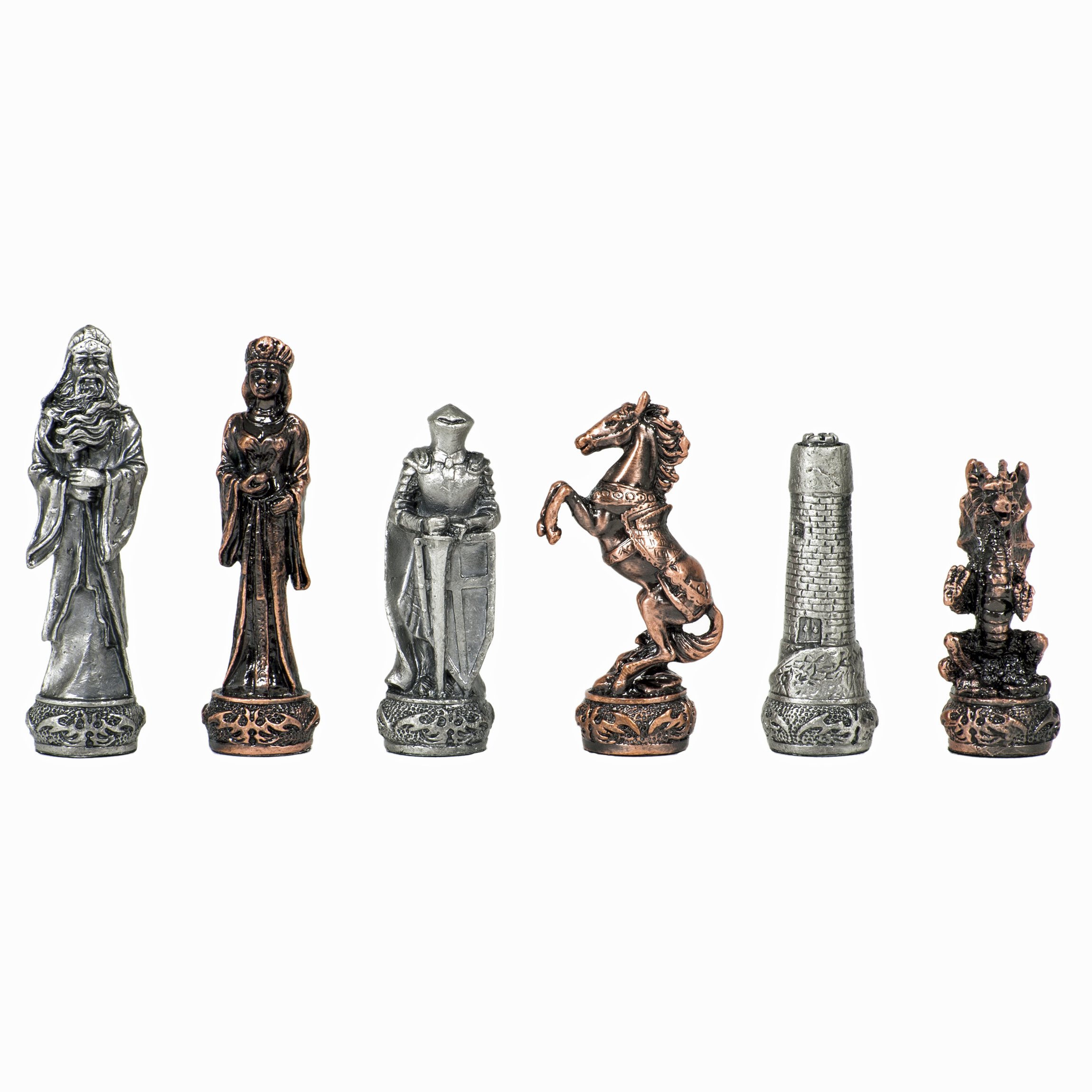 WE Games Pewter Fantasy Themed Chess Set - Premium Metal Chess Board Game for Adults & Collectors | Luxury Handcrafted D&D Inspired Chess Pieces | Perfect for Game Nights, Gifts & Home Decor