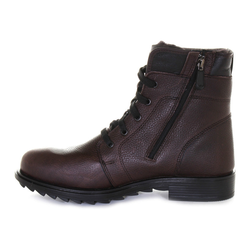 Men's Matthew Shearling Leather Boots - Winter Warm Sheepskin Lined Ankle Boots for Outdoor Hiking & Casual Wear