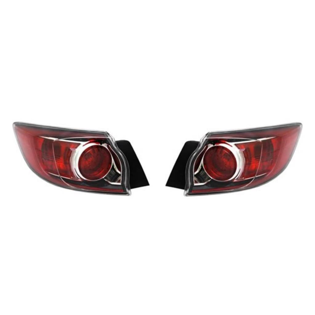 Premium CAPA Certified Tail Light Assembly Pair for Mazda 3 Hatchback 2010-2013 Models (Driver & Passenger Side) - Part Numbers MA2800147, MA2801147, BBN751160D, BBN751150D | Perfect Fit Replacement for Damaged Lights | Enhances Nighttime Visibility & Safety