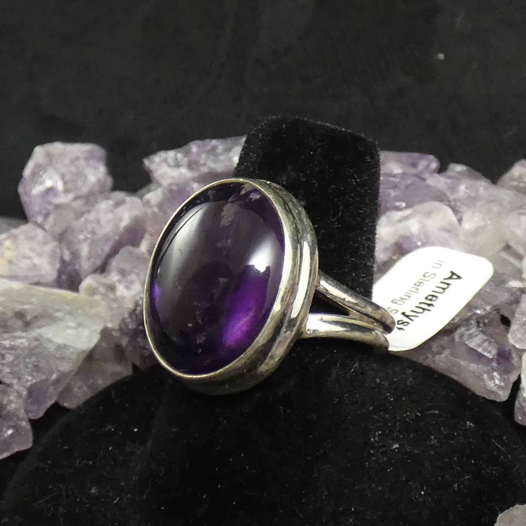 Natural Amethyst Gemstone Ring for Women - Size 7.25 - Elegant Purple Crystal Jewelry Gift for Birthday, Anniversary & Special Occasions