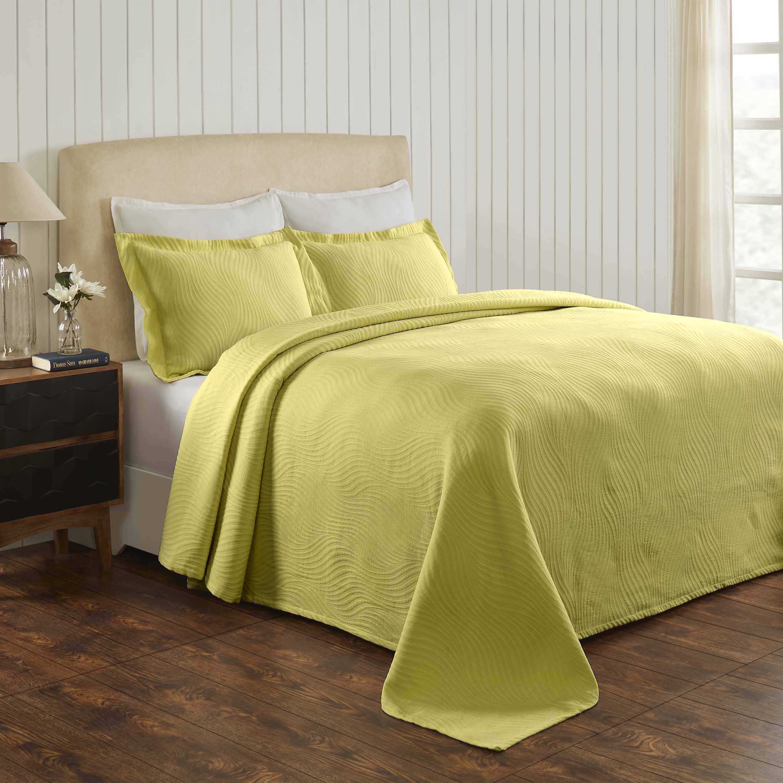 Luxury Cascade Cotton Jacquard Matelassé 3-Piece Bedspread Set - Queen Size Bedding with Elegant Textured Design for Master Bedroom & Guest Room Decor