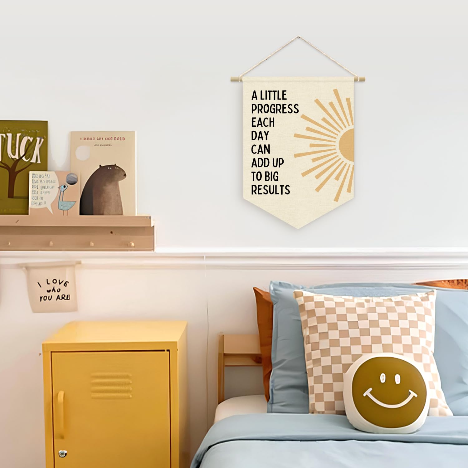 Positive Affirmations Wall Decor - Inspirational Classroom & Office Wall Art, Motivational Pennant Banner for Nursery & Playroom - Perfect for Home, School & Workplace Motivation
