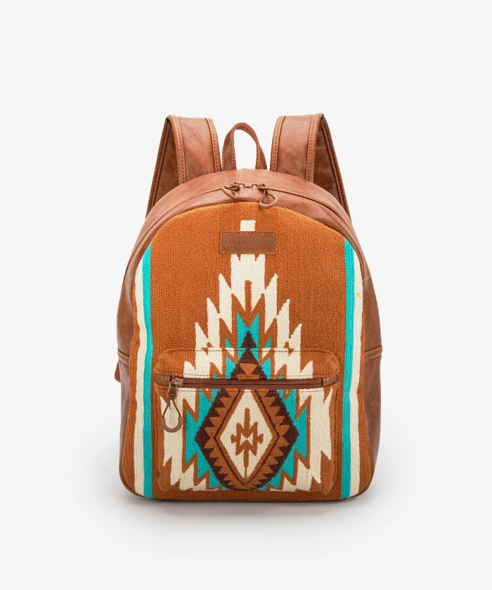 Wrangler Aztec Knitted Backpack - Stylish & Durable College Backpack for Women & Men - Perfect for School, Travel & Outdoor Adventures