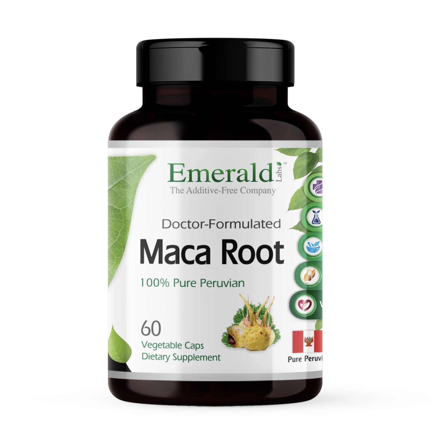 Emerald Labs Organic Peruvian Maca Root Supplement - 60 Vegan Capsules for Hormonal Balance & Natural Energy Boost - Gluten-Free, Non-GMO - Supports Libido, Fertility & Stress Relief - Perfect for Busy Professionals & Active Lifestyles