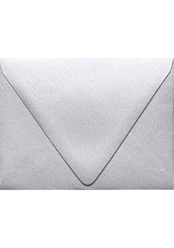 Premium A2 Contour Flap Envelopes (4 3/8 x 5 3/4 Inches) - 1000 Pack Silver Metallic Business Envelopes for Wedding Invitations, Greeting Cards & Professional Correspondence