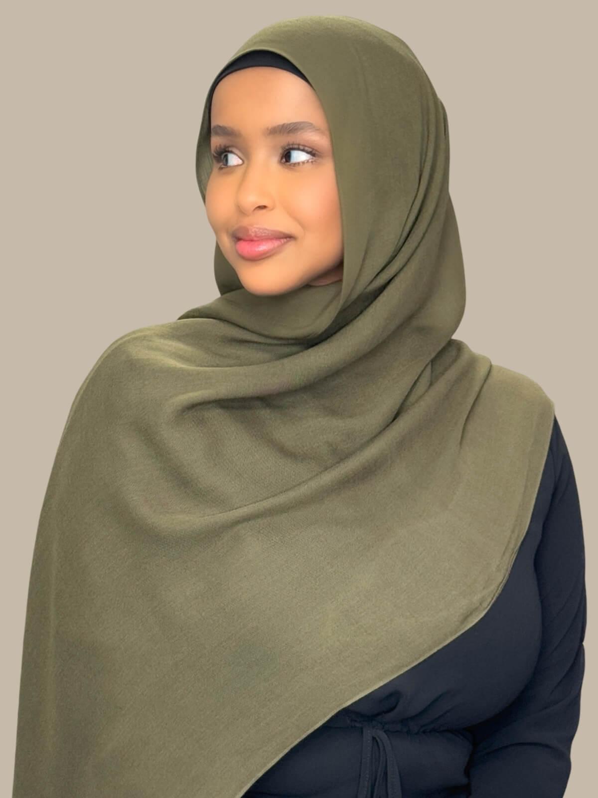 Premium Cotton Modal Hijab Scarf - Sunlit Sage Green - Soft & Breathable for Women - Perfect for Daily Wear, Prayer, and Modest Fashion