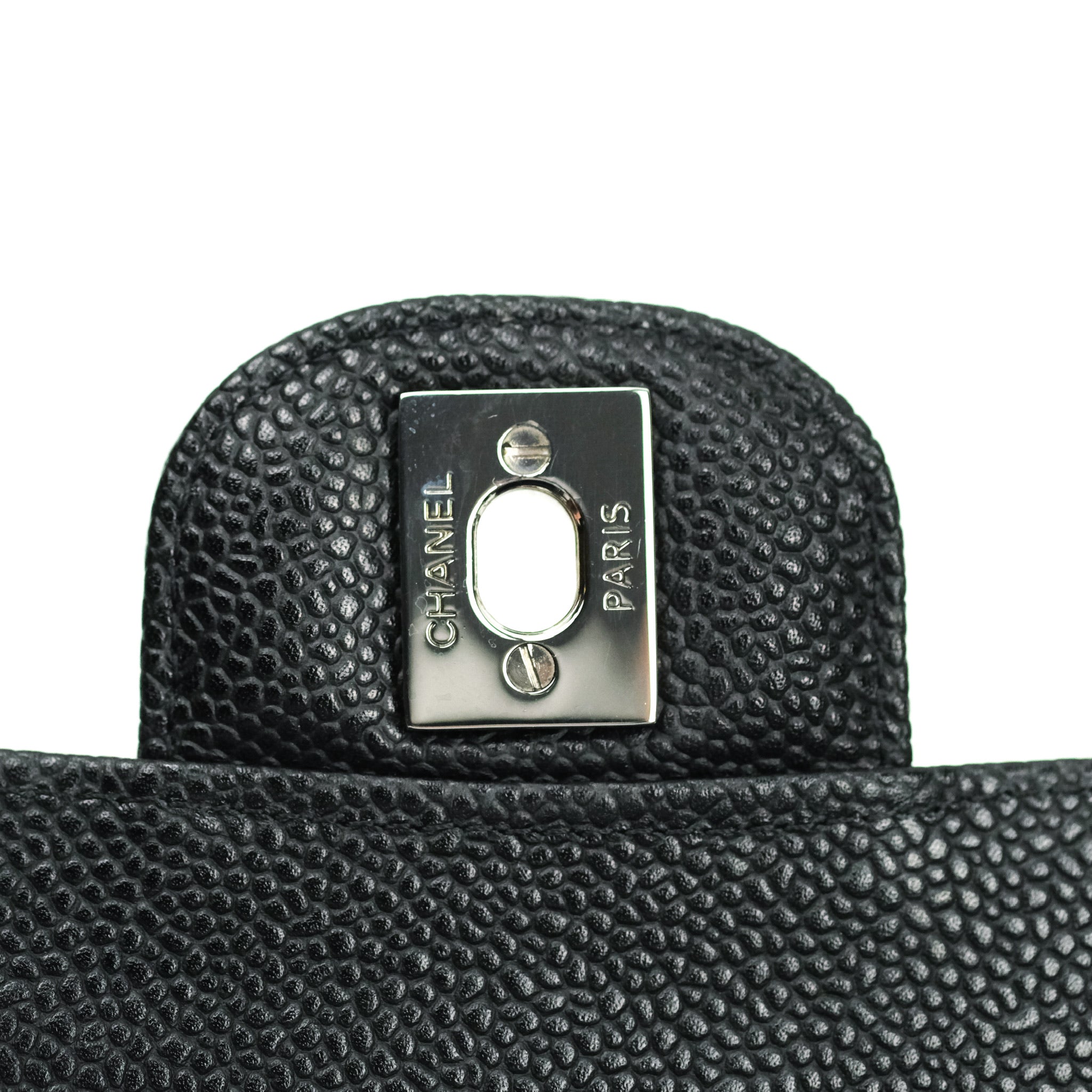 Chanel Classic Medium Double Flap Bag Black Caviar Leather with Silver Hardware - Luxury Shoulder Bag for Women, Perfect for Work, Evening Events & Special Occasions
