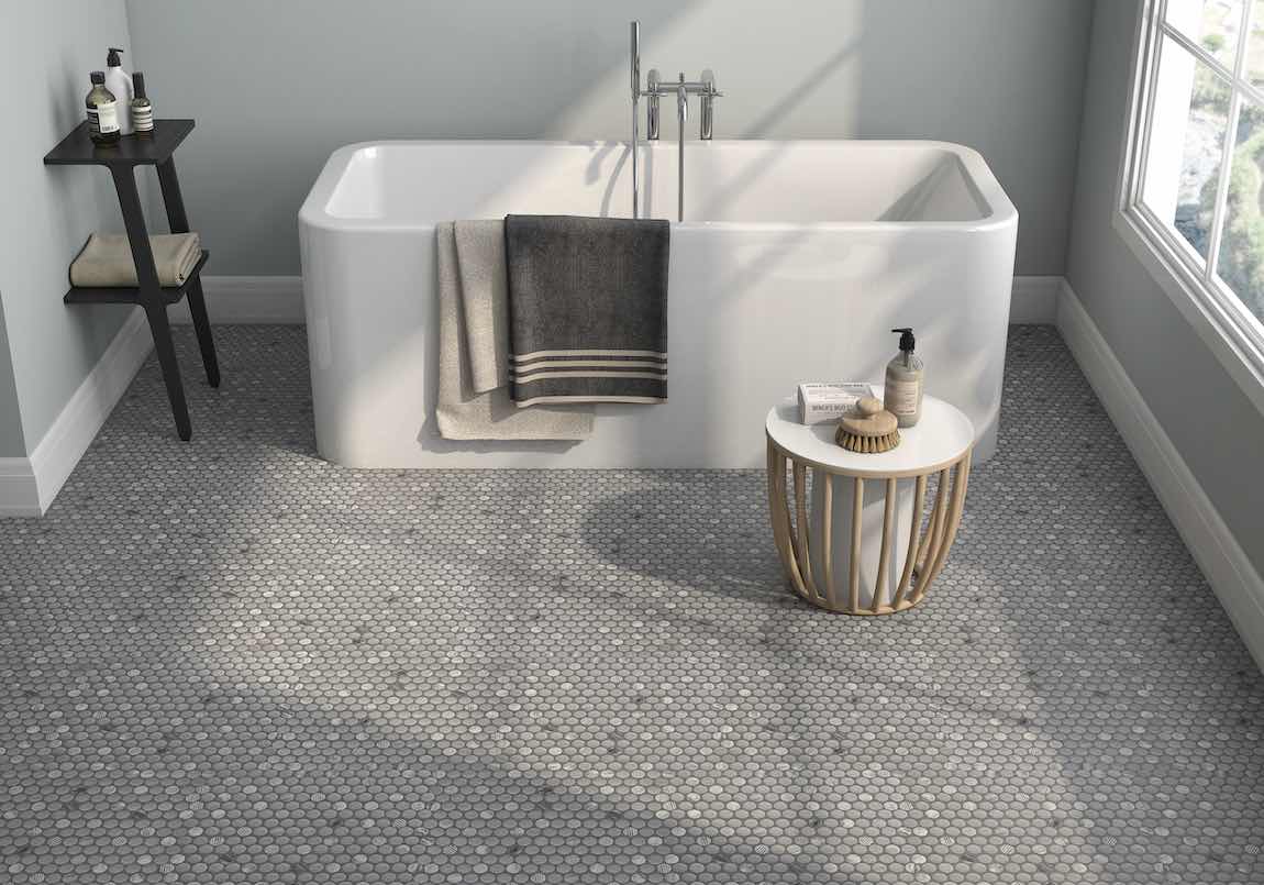 Premium Penny Round Mosaic Tile - Natural Stone in Elegant Gray | Perfect for Bathroom Backsplash, Kitchen Accent Wall & Shower Flooring