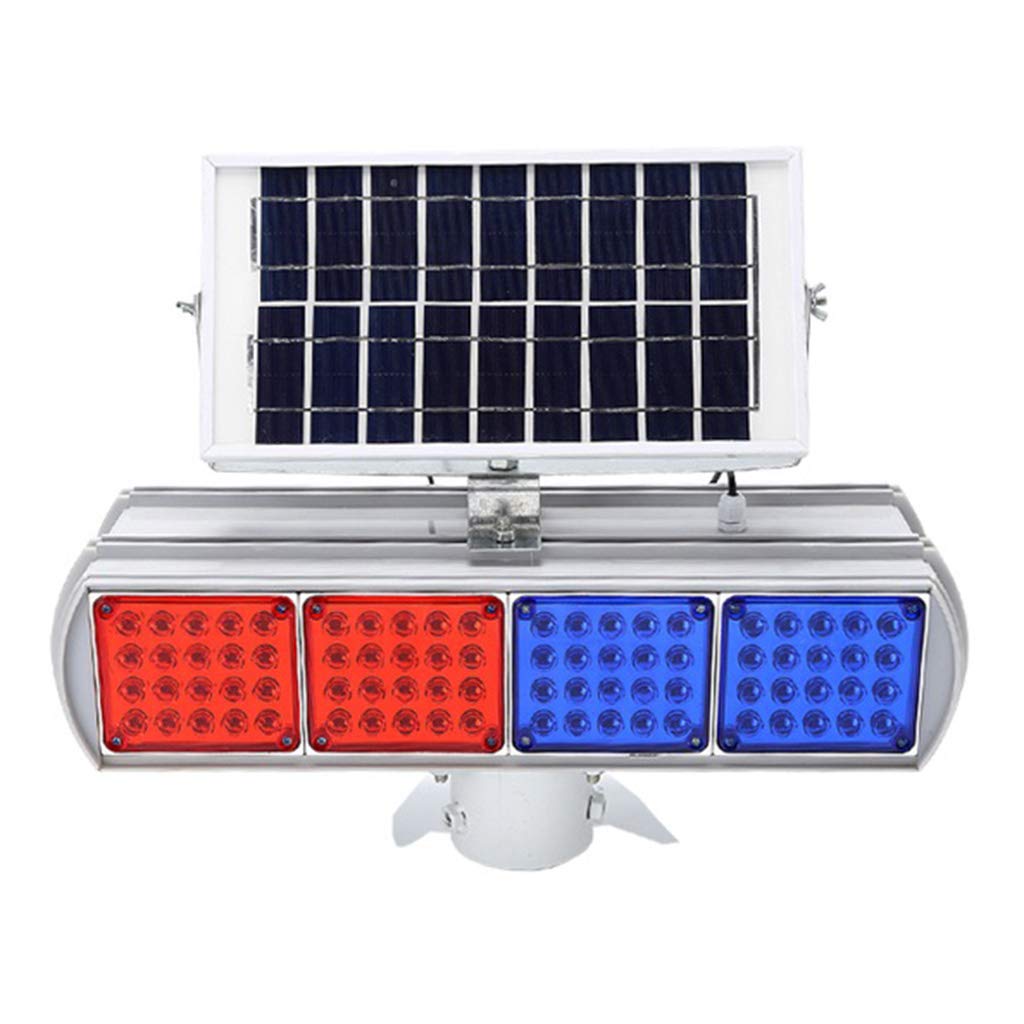 Solar Powered LED Security Warning Lights - High Brightness Red & Blue Strobe Lights for Traffic Safety - Reduce Driver Fatigue & Enhance Visibility - Ideal for Road Construction, Emergency Vehicles & Hazard Zones