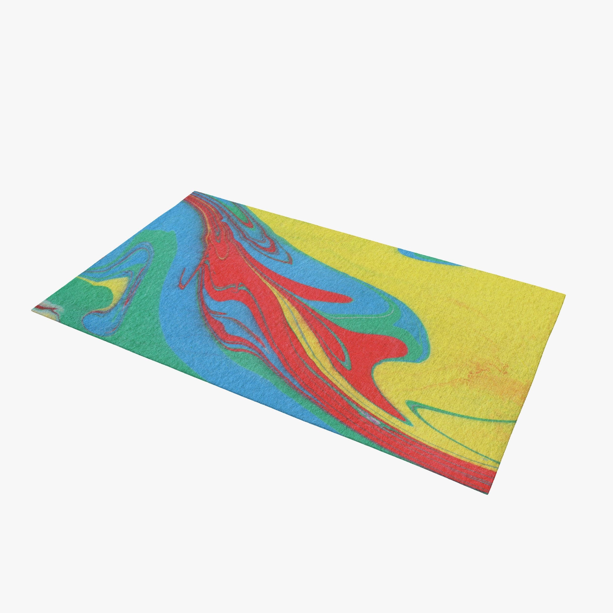 4x6 Area Rug - Thick Flat Woven Rectangle Carpet in Rainbow Abstract Design | Contemporary Home Decor for Living Room & Bedroom | Made in USA
