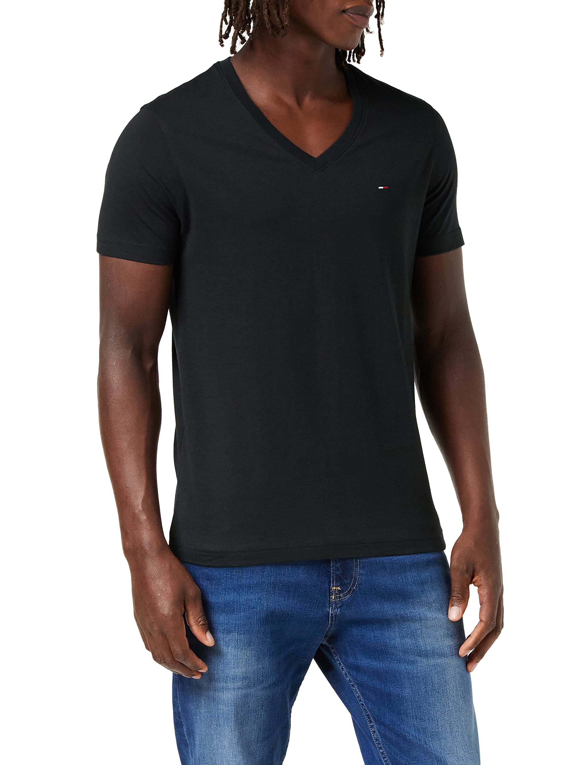 Tommy Jeans Malato Men's Black T-Shirts & Polo Shirts - Casual Wear for Everyday Comfort & Style