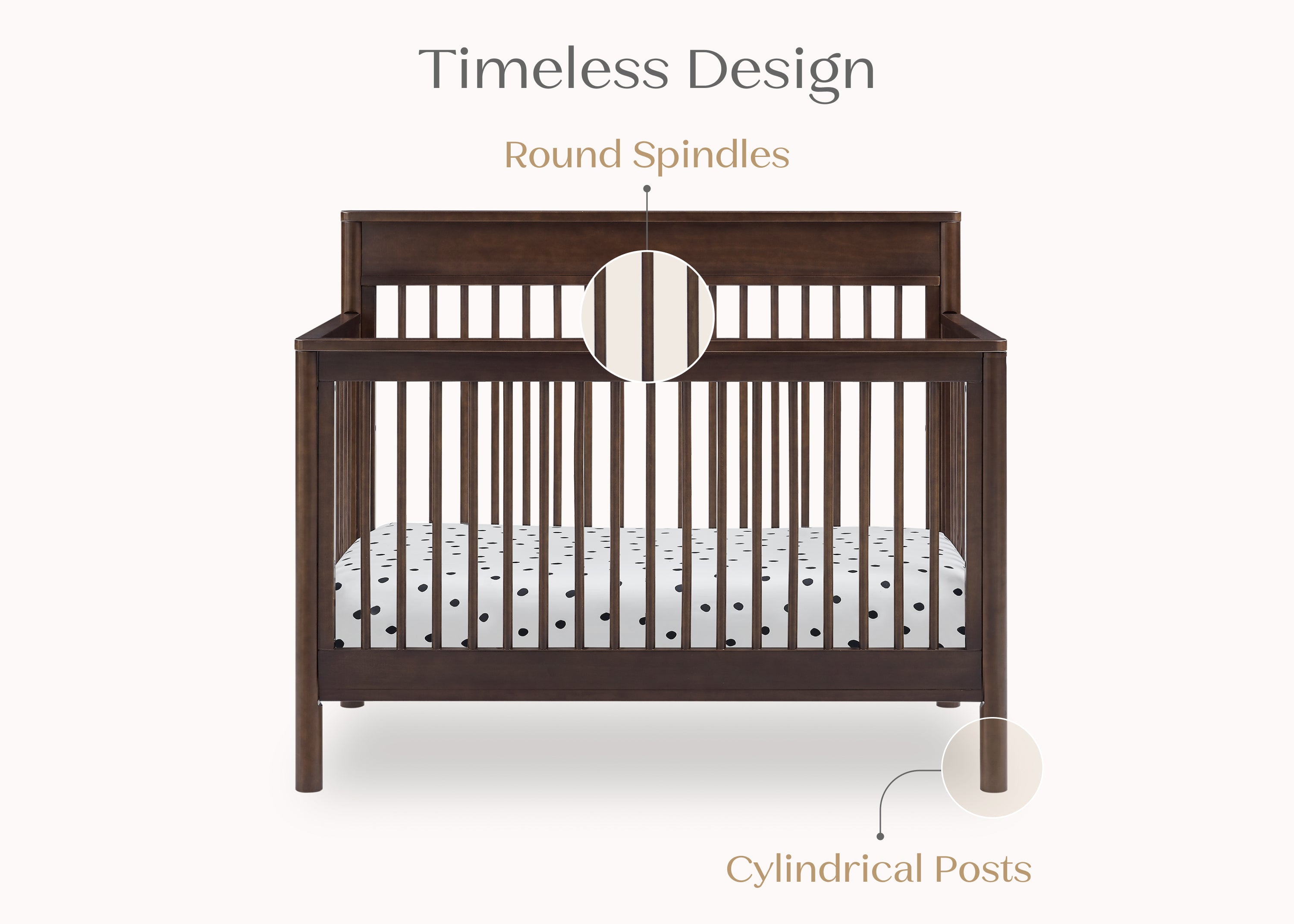 Remy 6-in-1 Convertible Baby Crib - Toddler Bed, Daybed & Full-Size Bed | Safe & Durable Nursery Furniture for Newborn to Adult | Perfect for Nursery, Bedroom & Guest Room