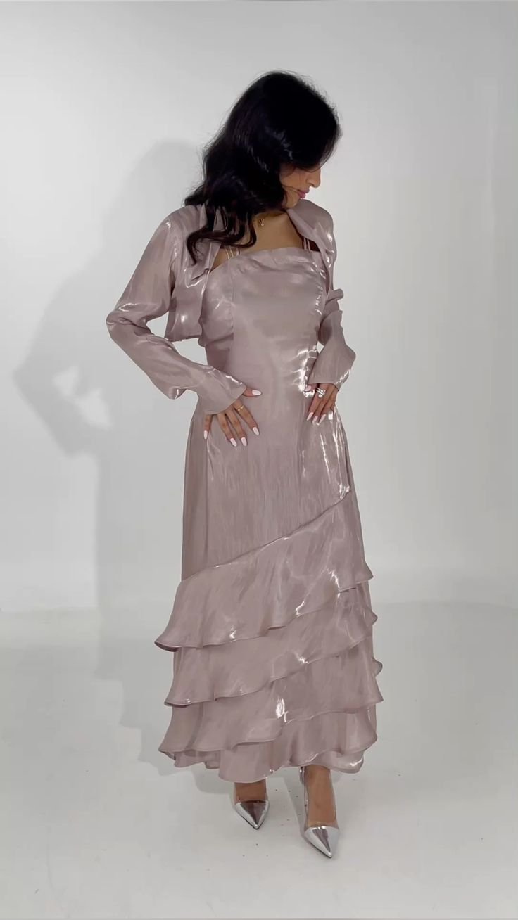 Elegant A-Line Layered Ruffle Prom Dress Vintage Formal Party Gown J6458 for Homecoming, Wedding Guest & Special Occasions